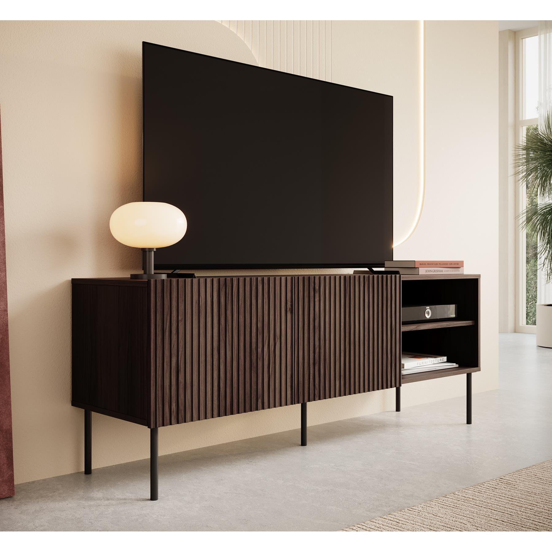 Meubella TV-Meubel Tartagal - Donkerbruin eiken - 150 cm