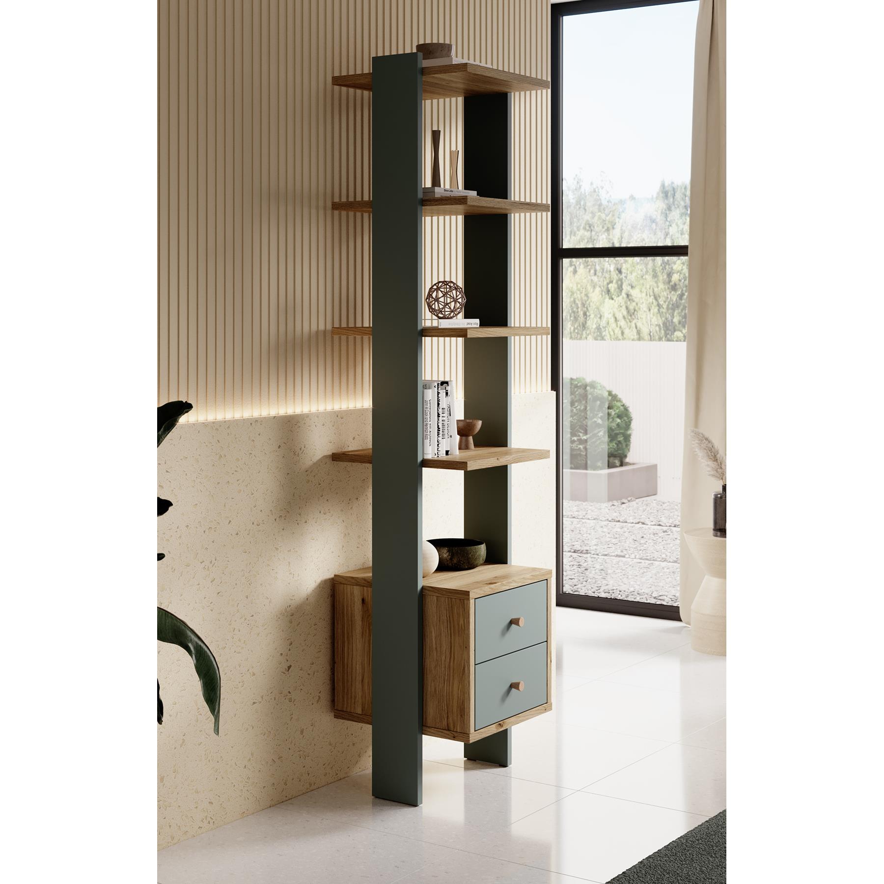 Meubella Boekenkast Wally - Groen - 44 cm