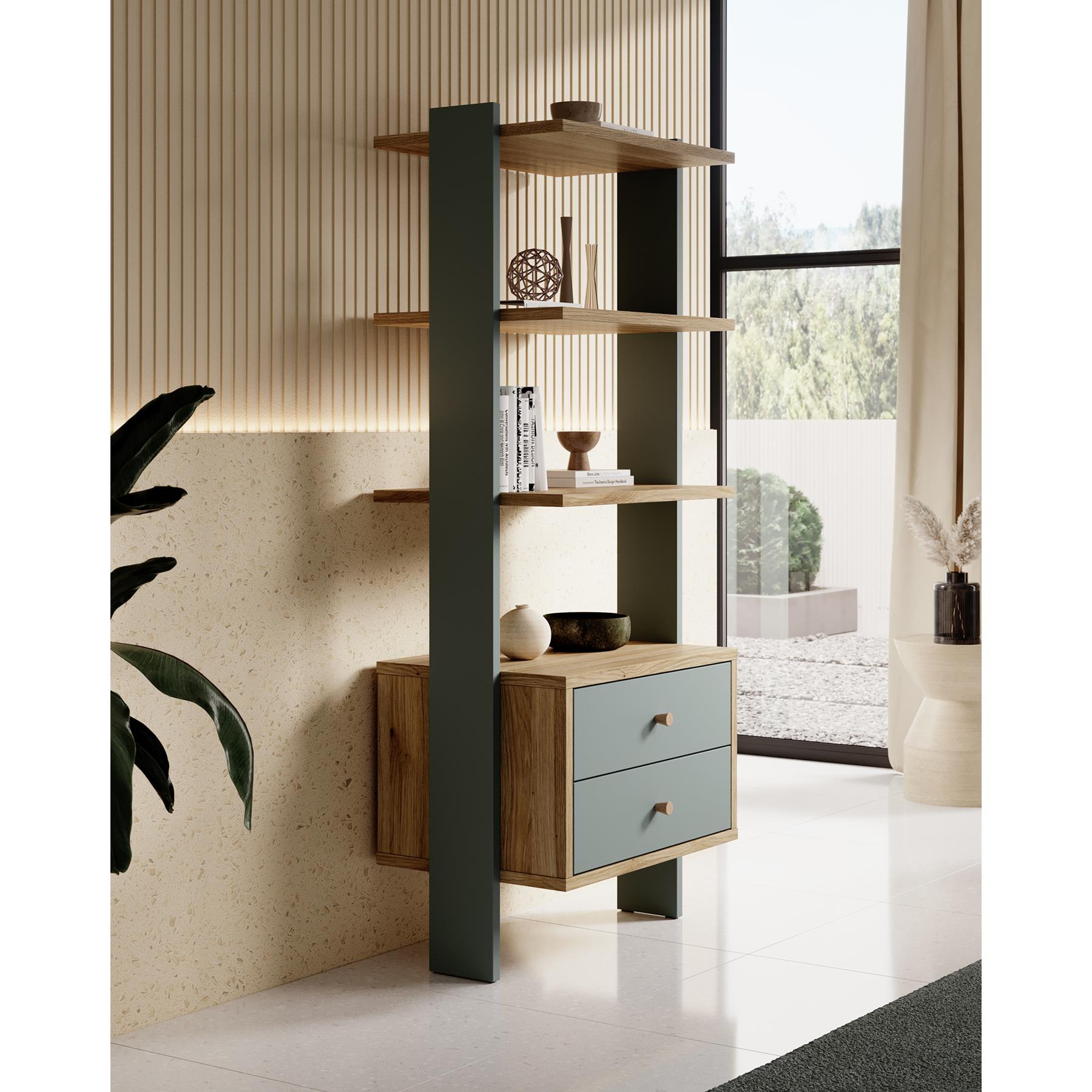 Meubella Boekenkast Wally - Groen - 64 cm