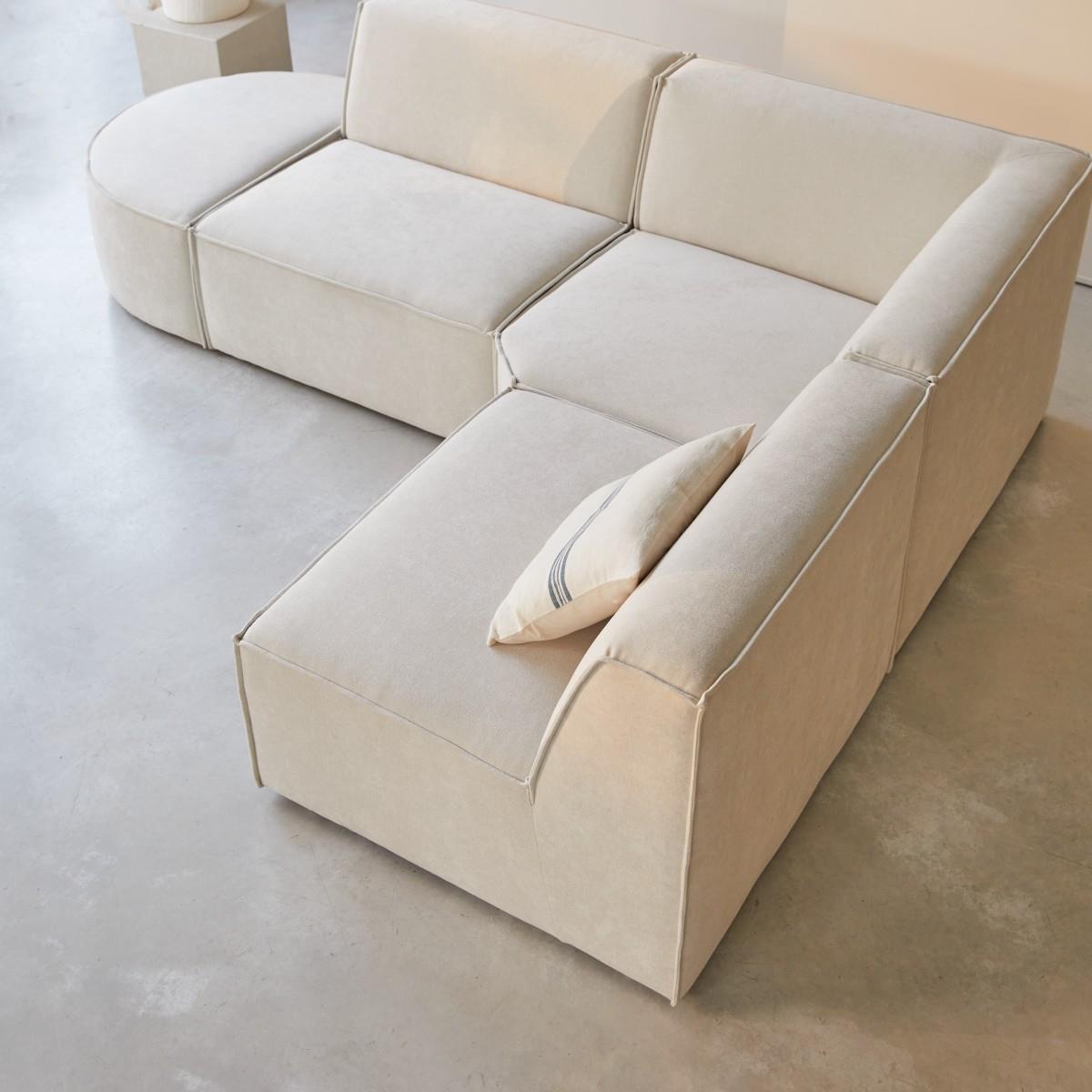 Tikamoon - Modulaire 4|5-zits hoekbank Dario in beige stof