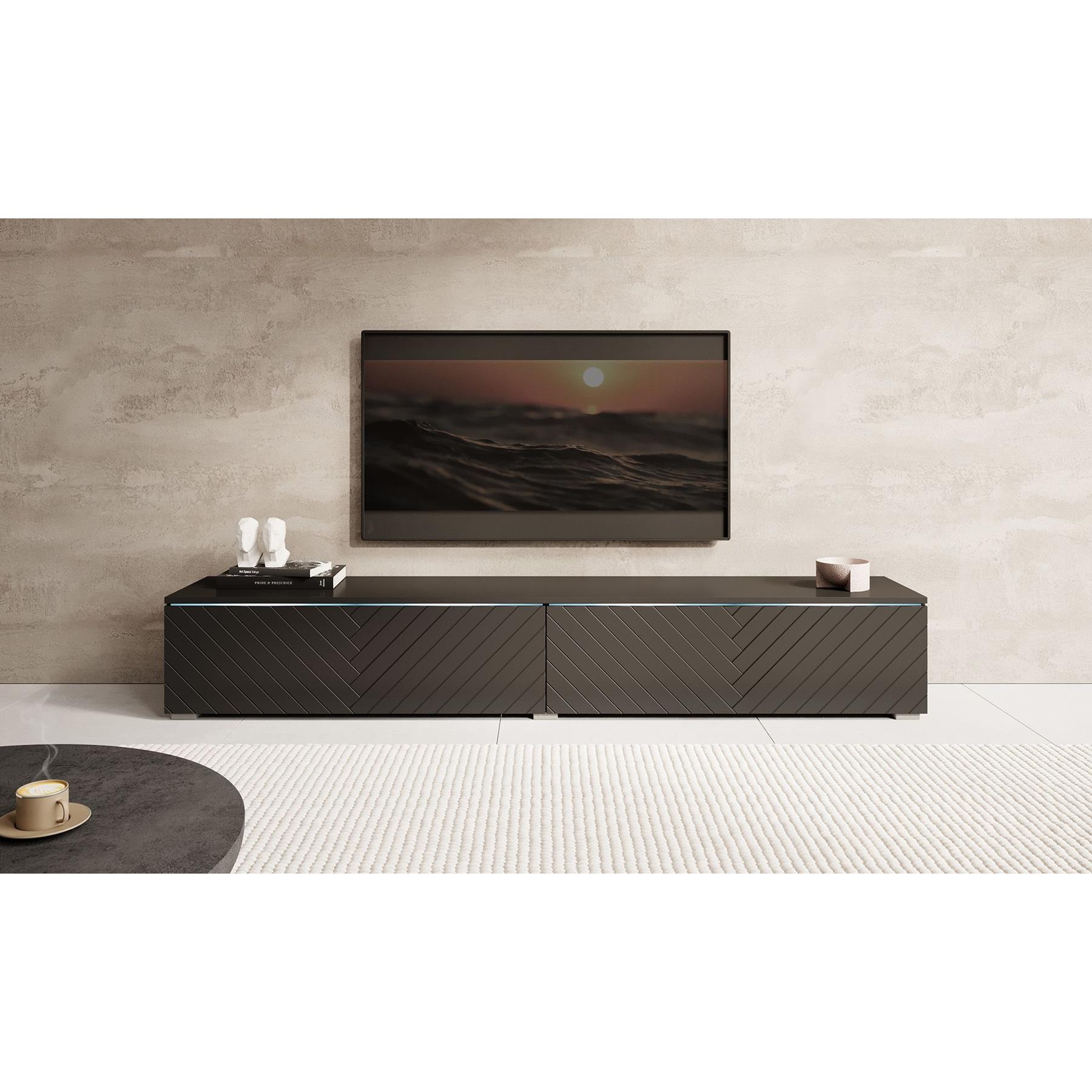 Meubella TV-Meubel Dixon - Zwart Visgraat - 180 cm