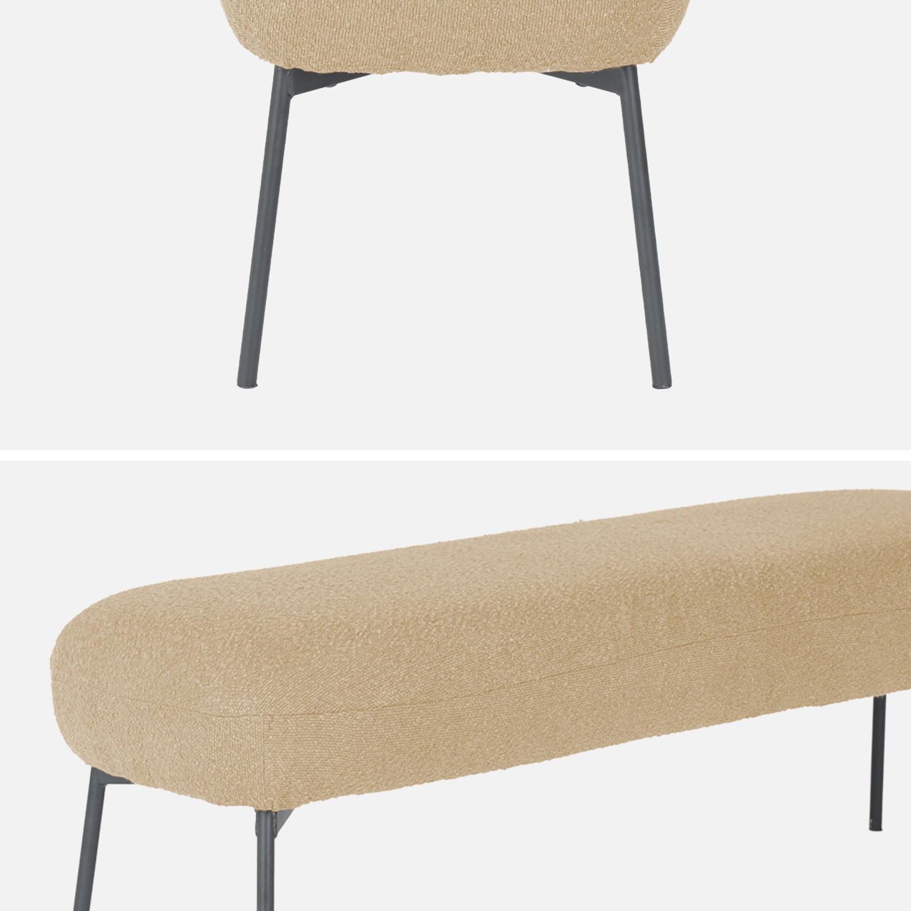 sweeek - Bank, bed einde met bouclébekleding, B120 x D42,5 x H43,5cm