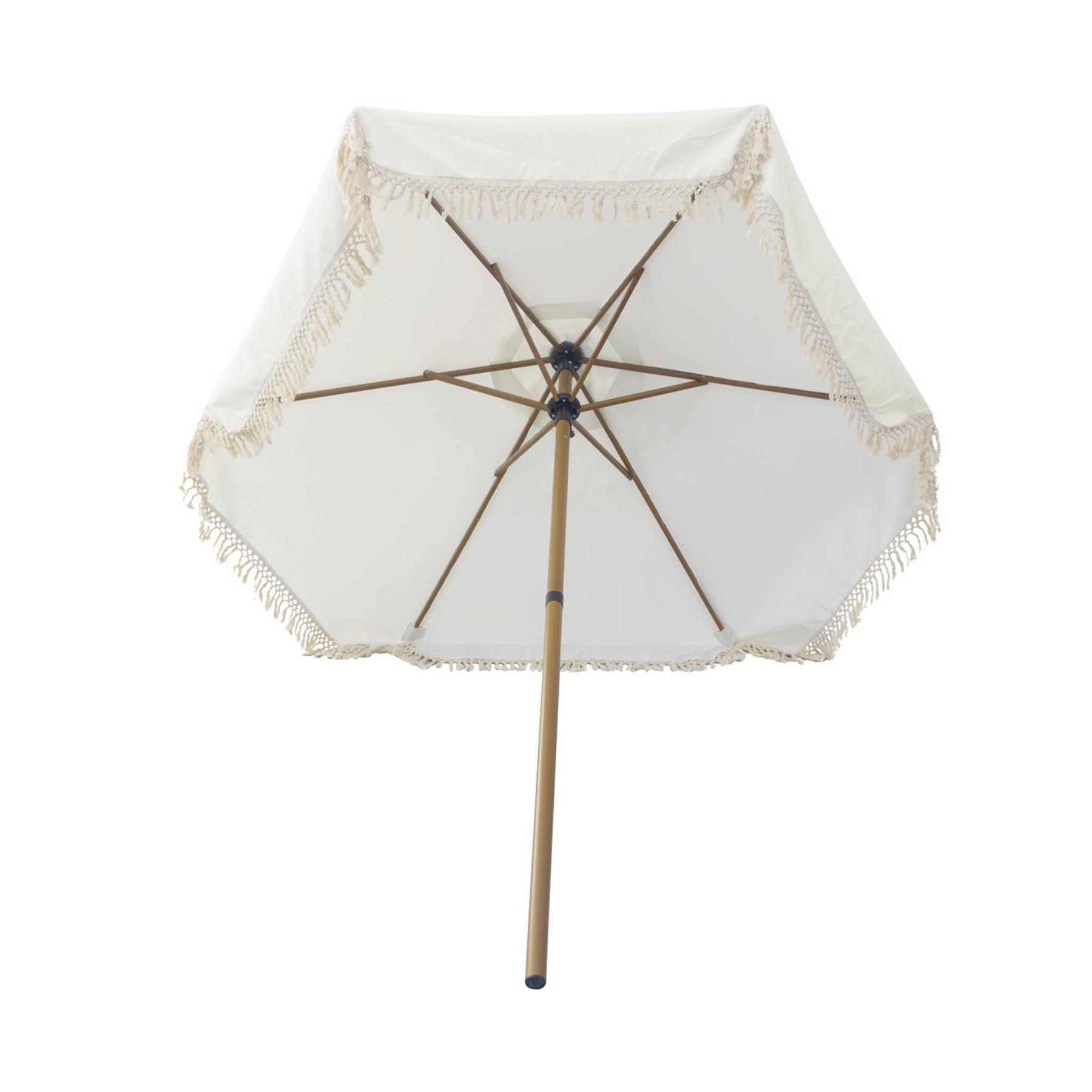 sweeek - Parasol recht met franjes 2m, staal