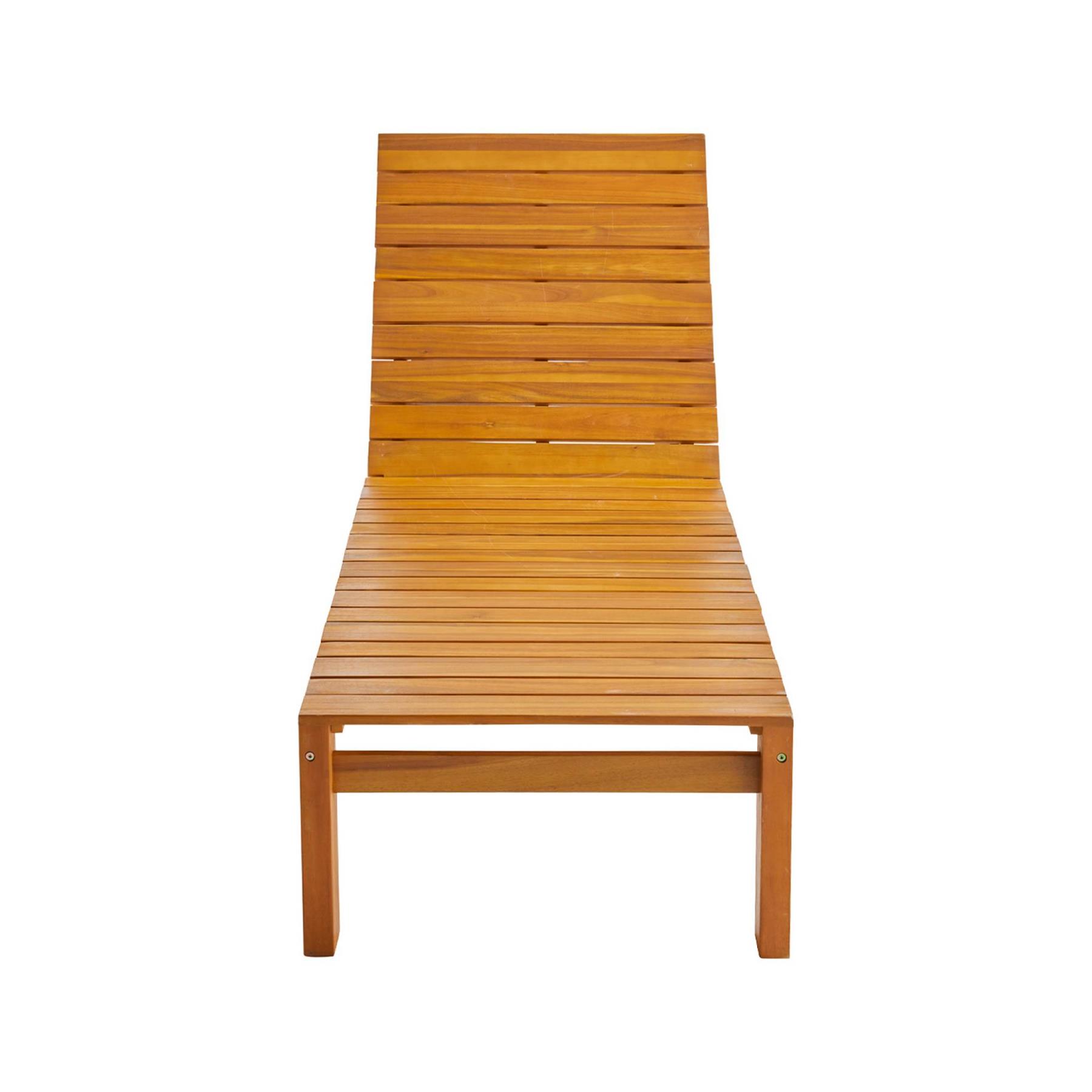 sweeek - Set van 2 acaciahouten ligstoelen met wielen