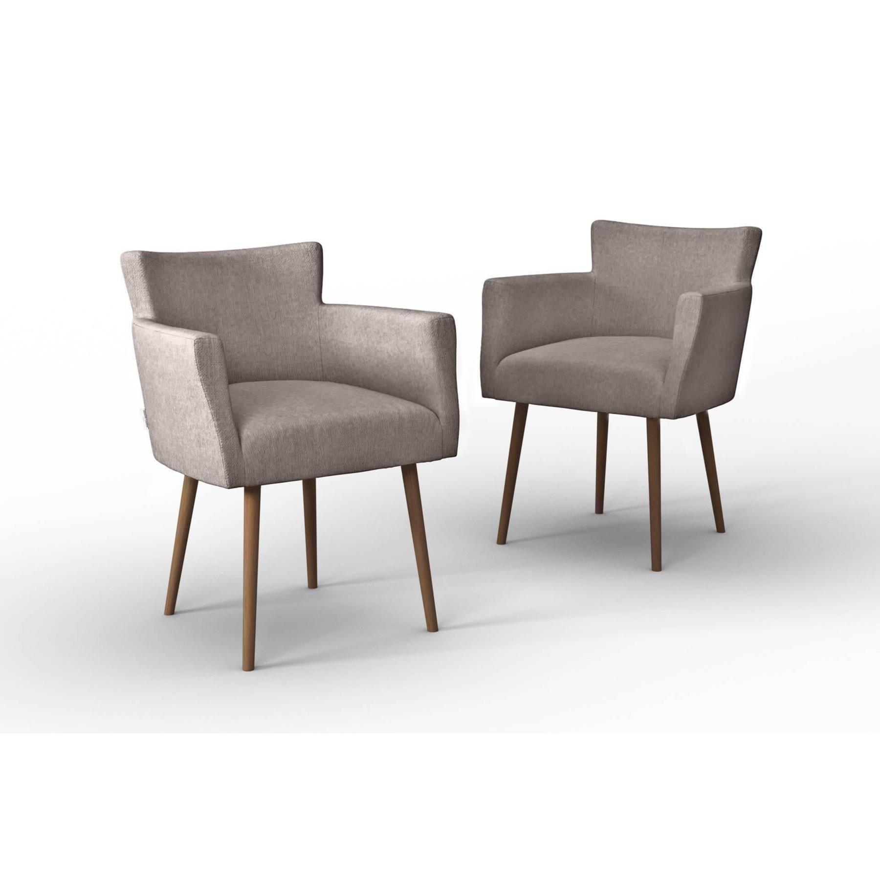 NADUVI Collection Set van 2 eetkamerstoelen Billie linnen