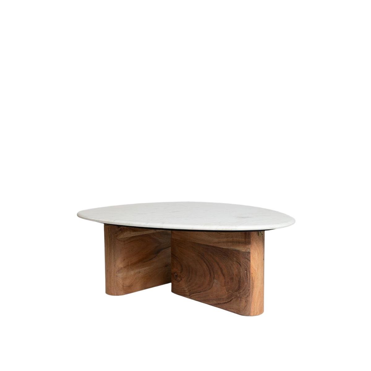 Sissy-Boy Houten koffietafel met marmer blad