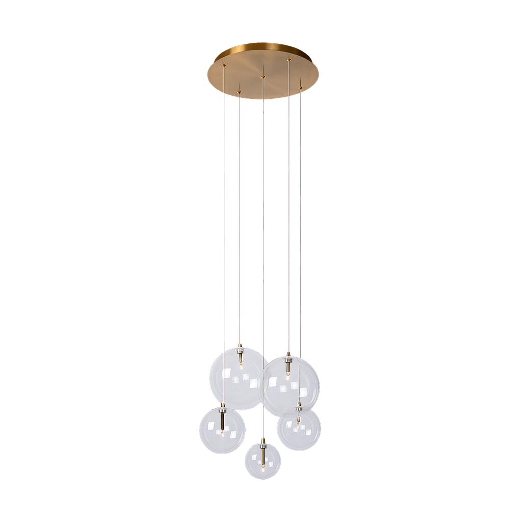 Atmooz Hanglamp Woonkamer Zwart Camau 5 Antique Brass