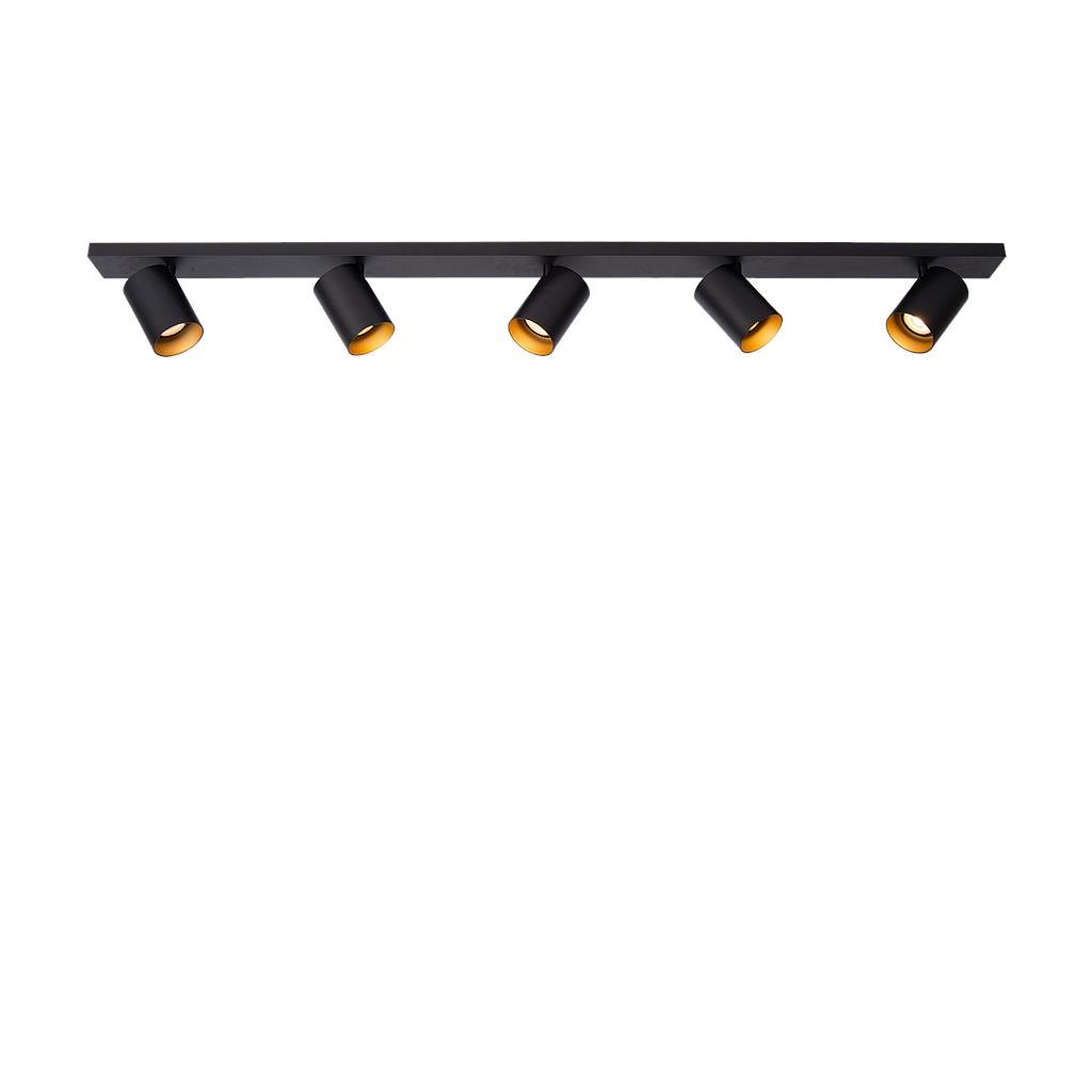Atmooz Plafondlamp Nuo 5 - Zwart Goud Metaal - Opbouw Plafondspot