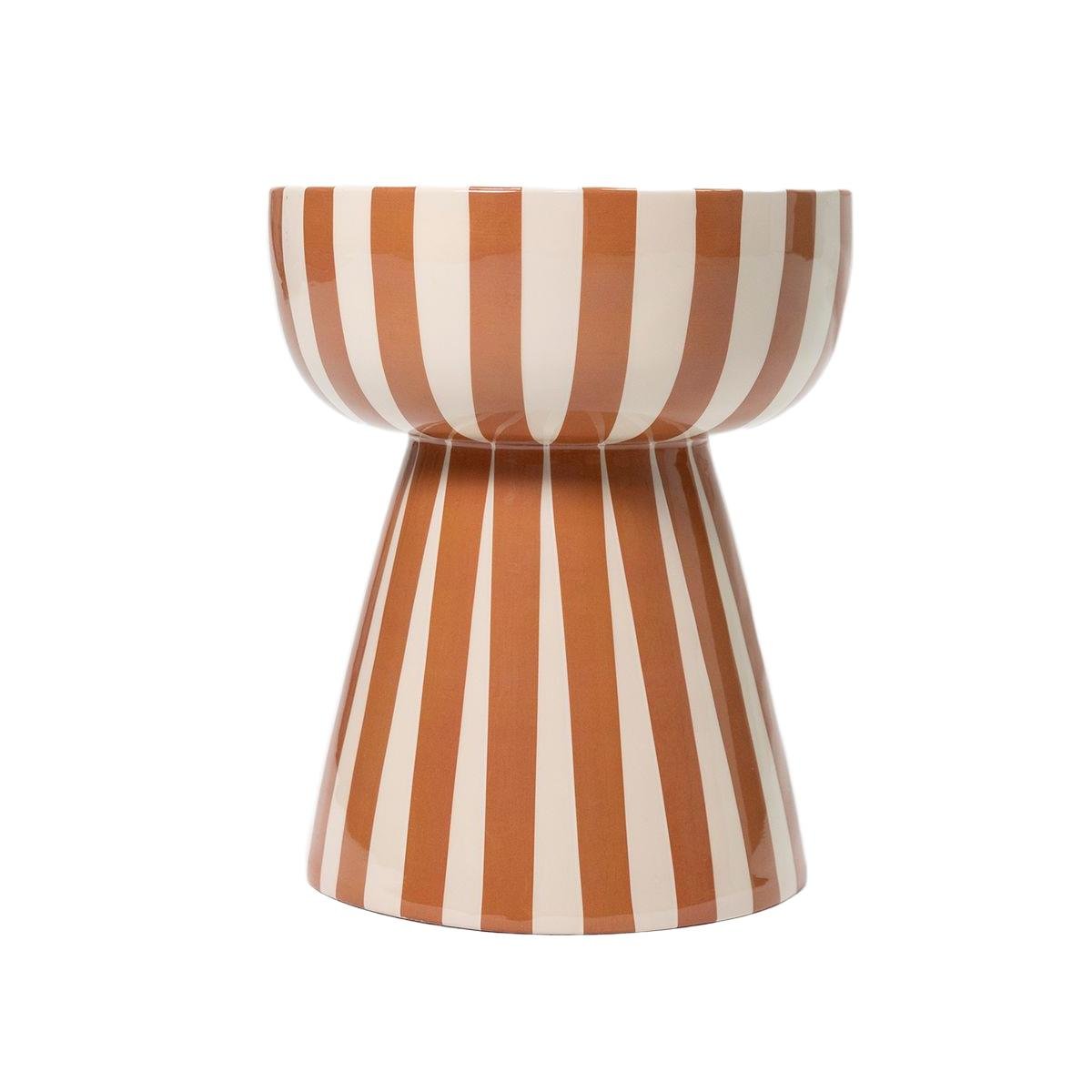 Sissy-Boy Terracotta gestreepte mushroom bijzettafel