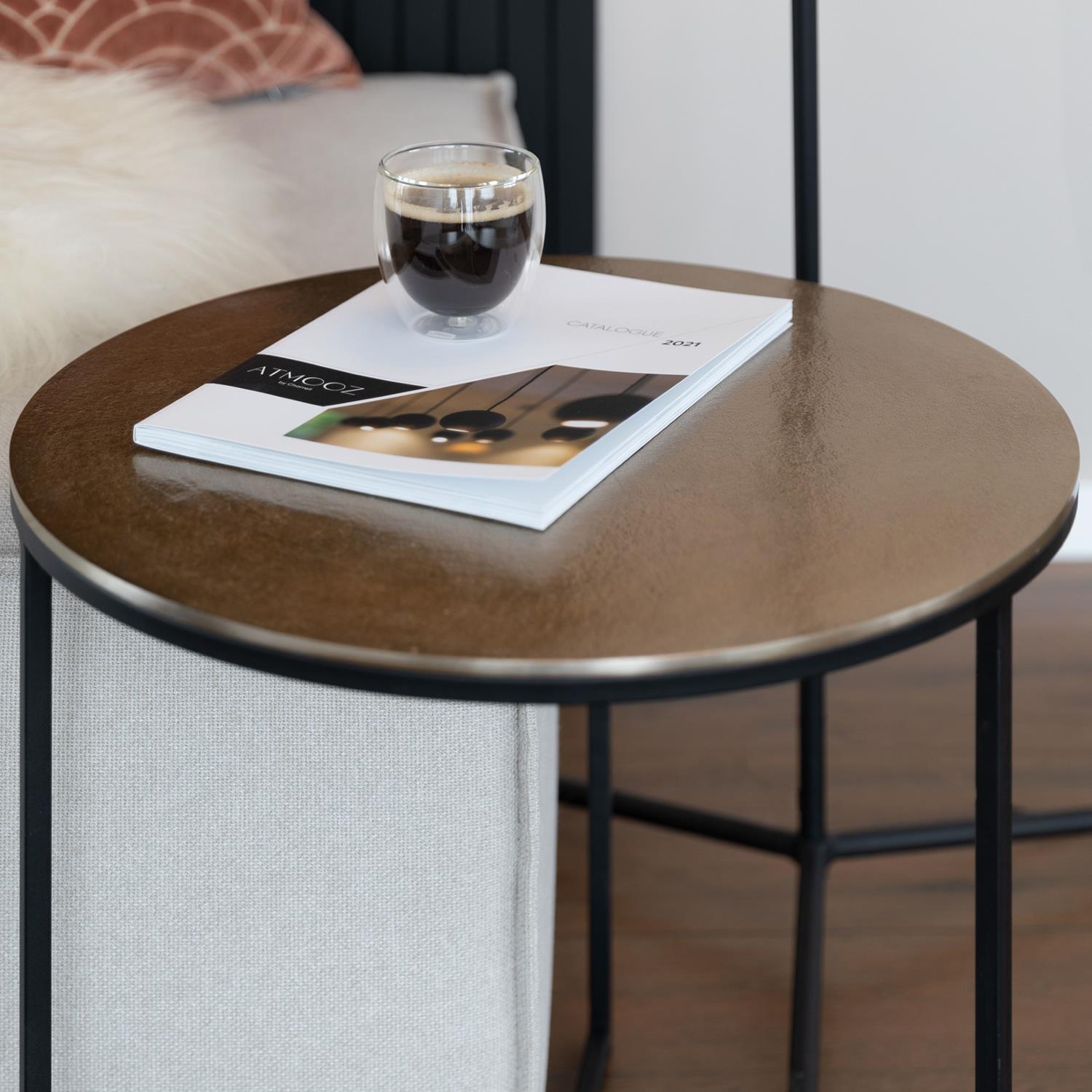 Atmooz Bijzettafel Set van 2 Thor - Metaal Rond - Zwart - Ø50 & 40