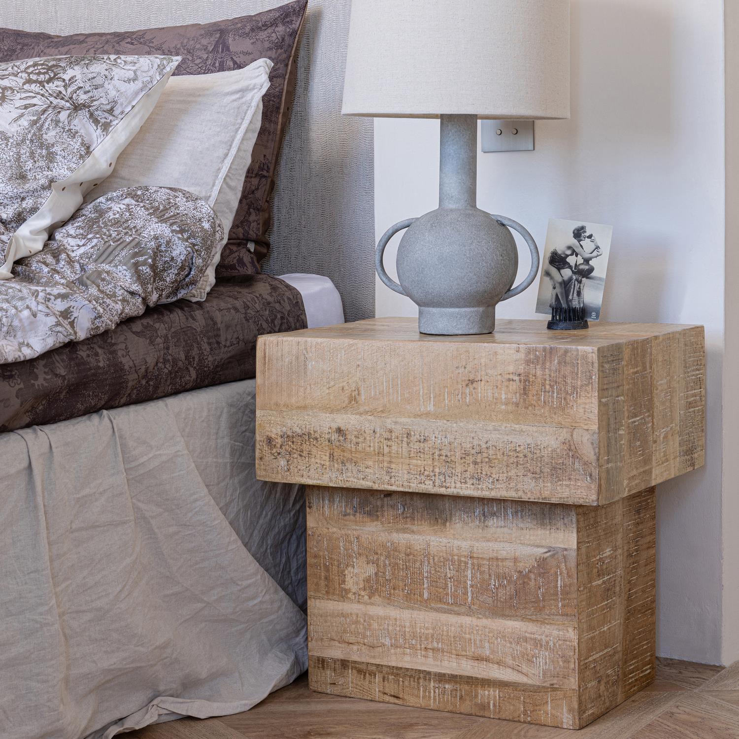 WOOOD Balk Too Salontafel - Hout - Naturel - 50x50x35