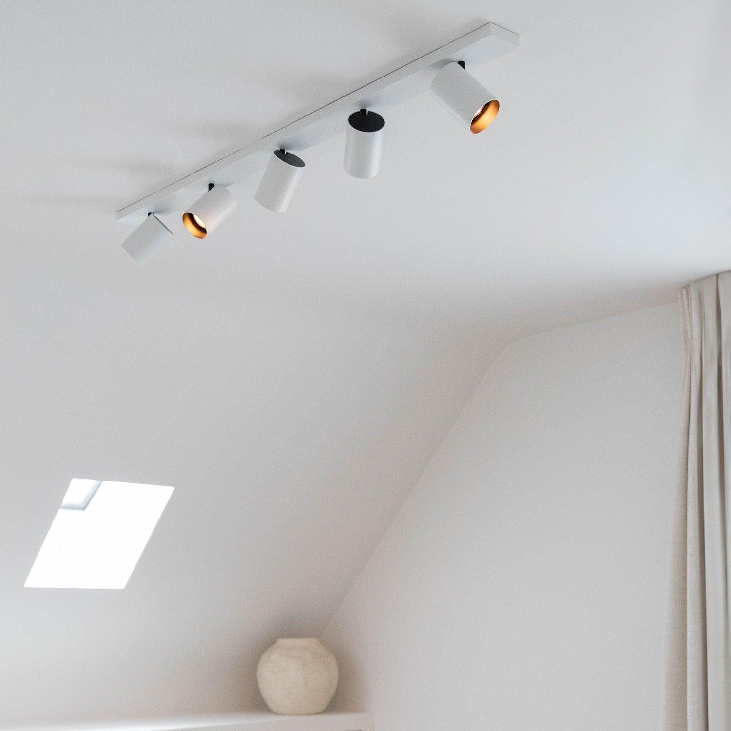 Atmooz Plafondlamp Nuo 5 - Wit Zwart Metaal - Opbouw Plafondspot