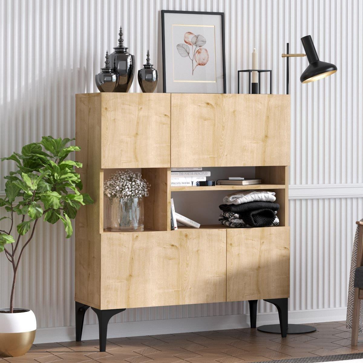 Calicosy - Buffetkast KRISTA - Eikenlook - H125 cm