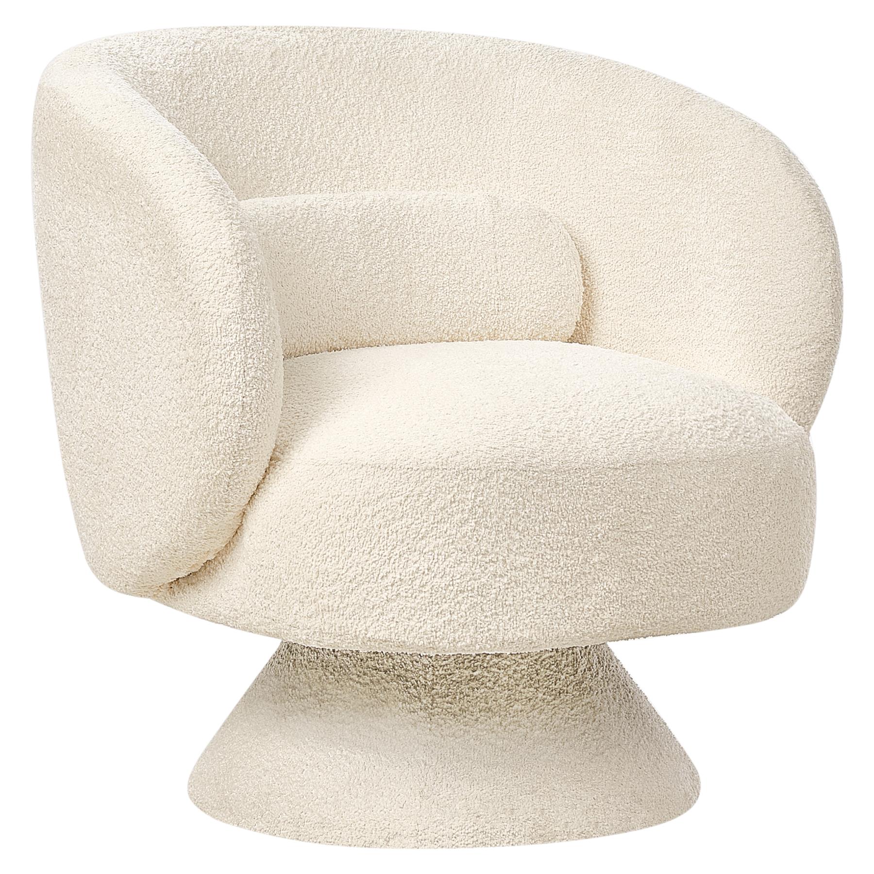 Beliani - LIEKSA - Fauteuil - Gebroken wit - Bouclé
