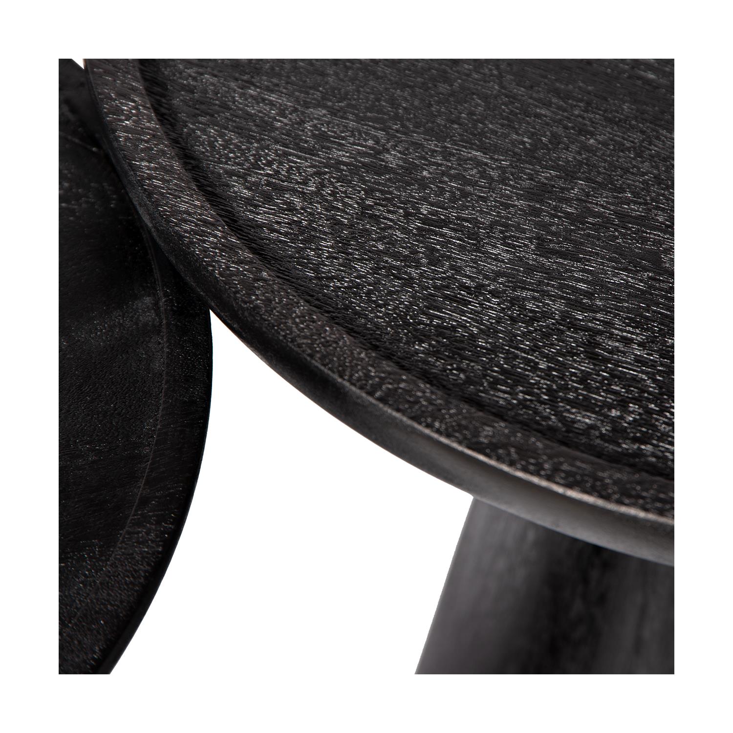 Atmooz Ultimo Bijzettafel Set van 3 - Ø46|41|36 cm - Zwart Mangohout