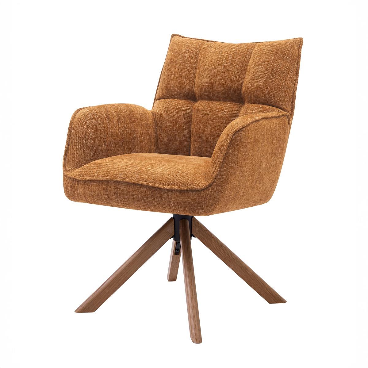 Giga Living - Eetkamerstoel Oranje|Eikenhout - Marilla - Set van 2