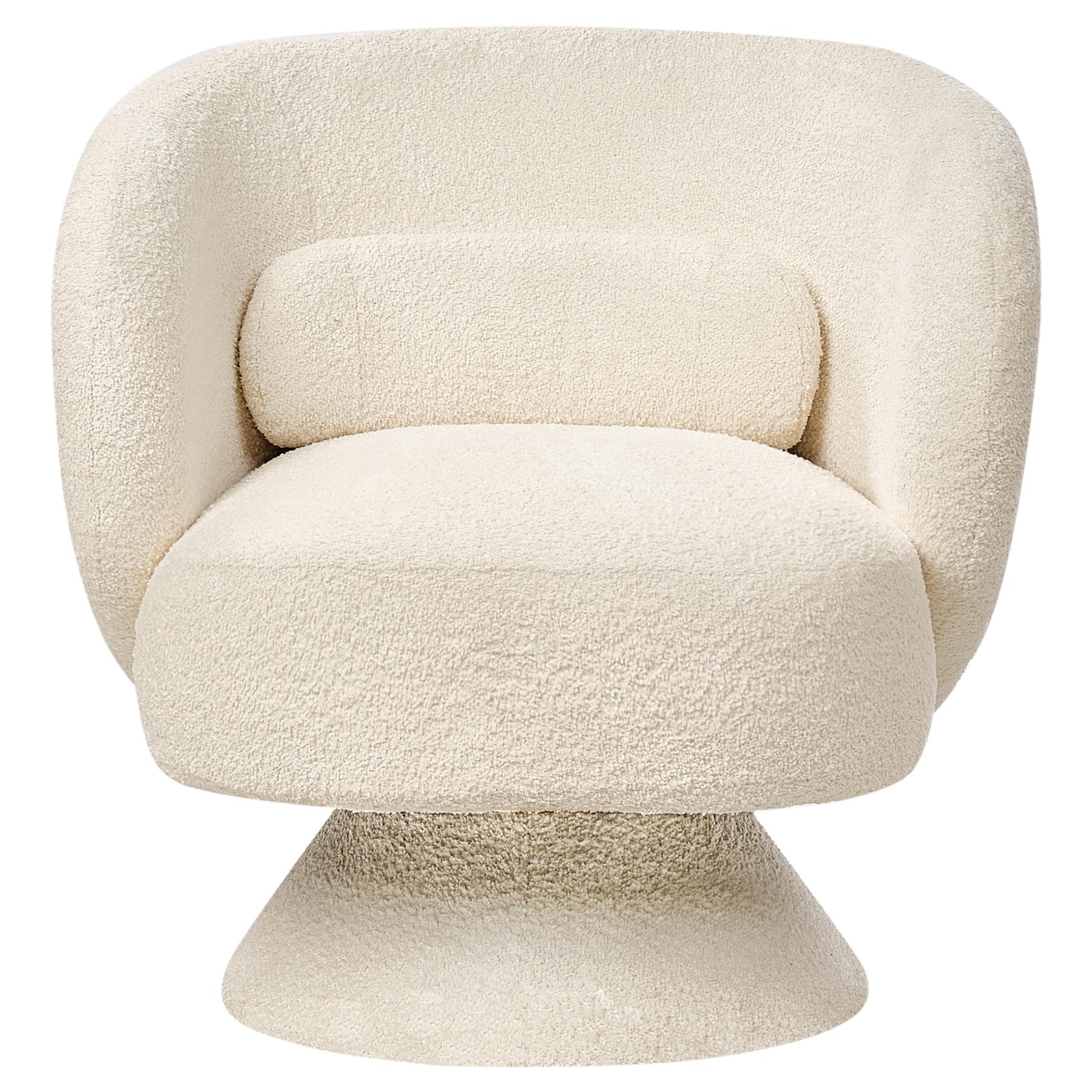 Beliani - LIEKSA - Fauteuil - Gebroken wit - Bouclé