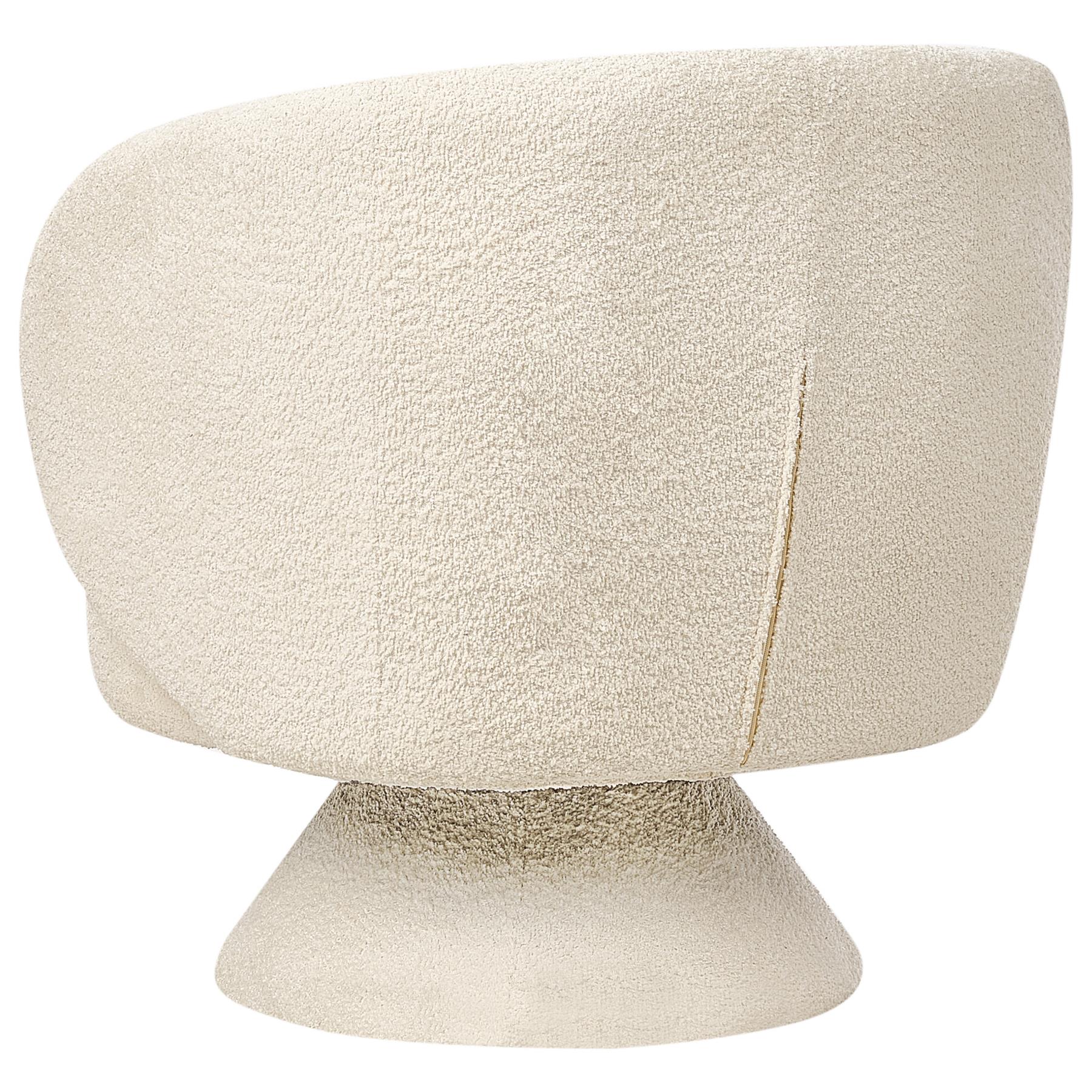 Beliani - LIEKSA - Fauteuil - Gebroken wit - Bouclé
