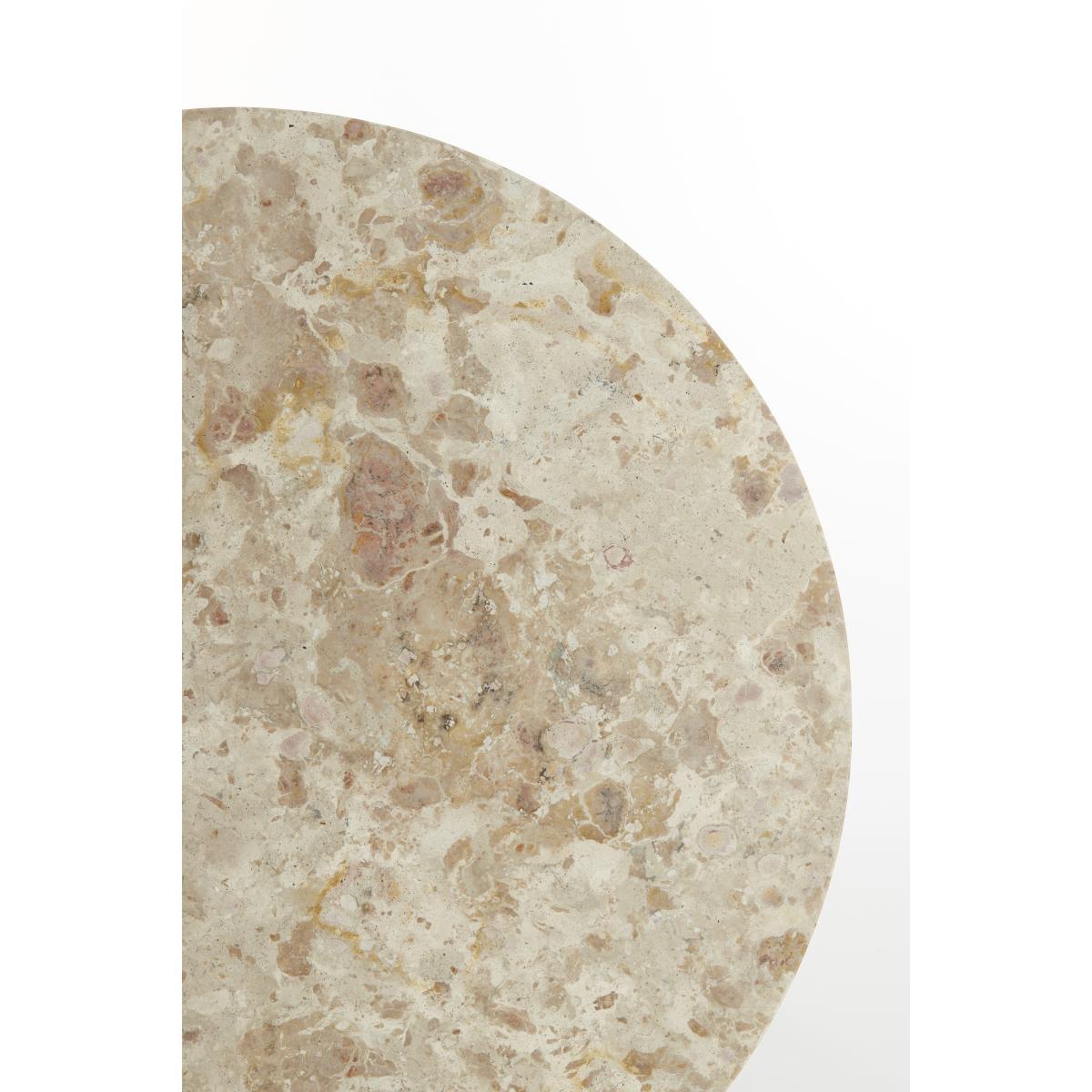 Light&living Bijzettafel Ø59x41 cm ZECA taupe marmer+antiek brons
