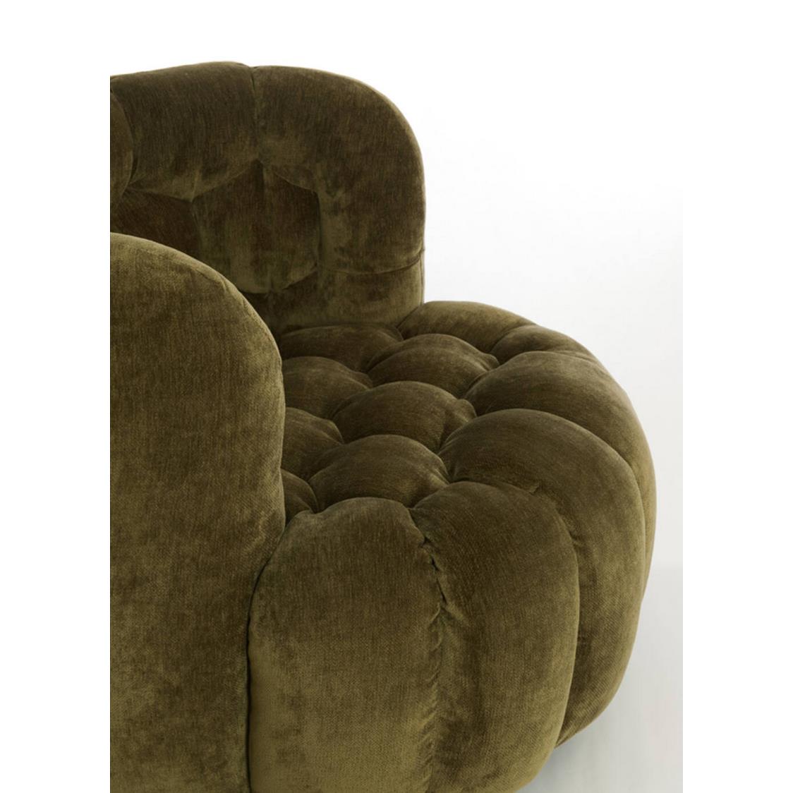 Light & Living Amara fauteuil velvet - olijfgroen