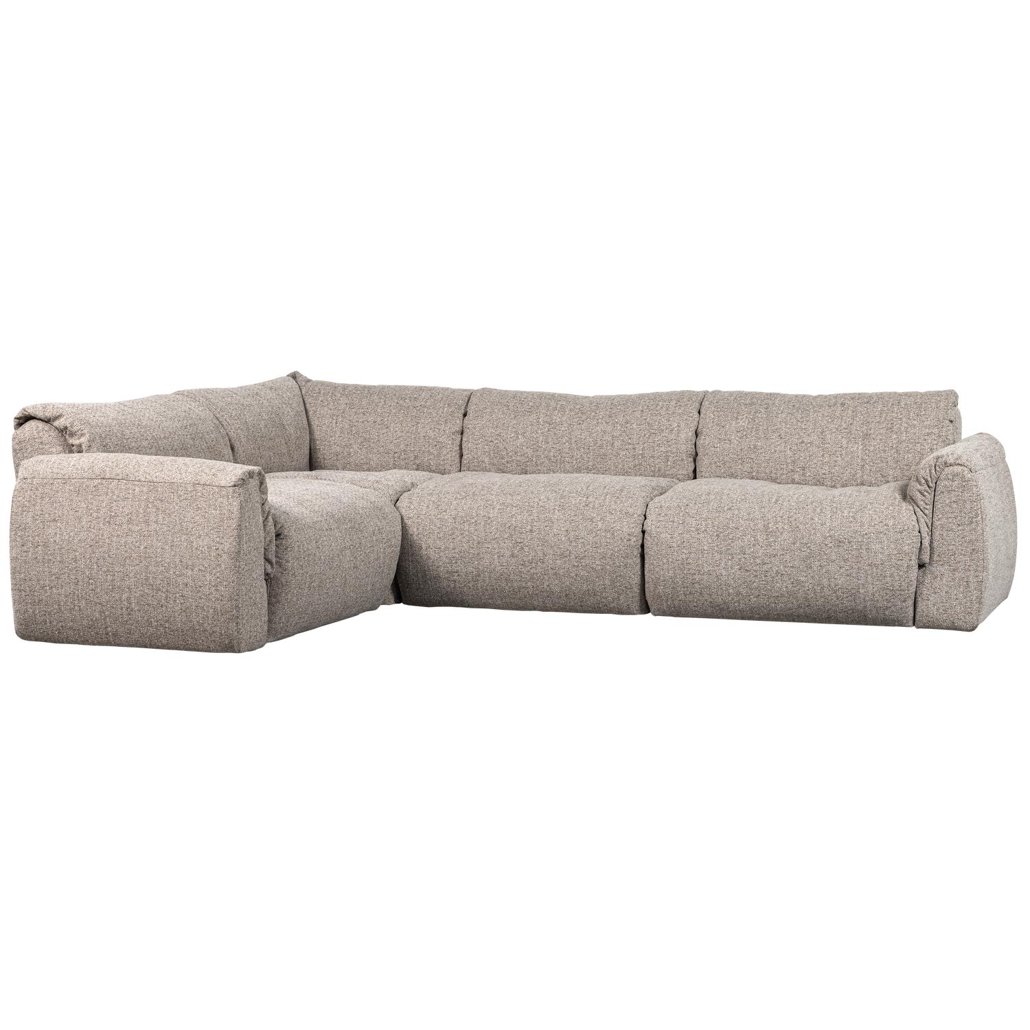 WOOOD Baggy Hoekbank Links - Geweven Stof - Naturel Melange