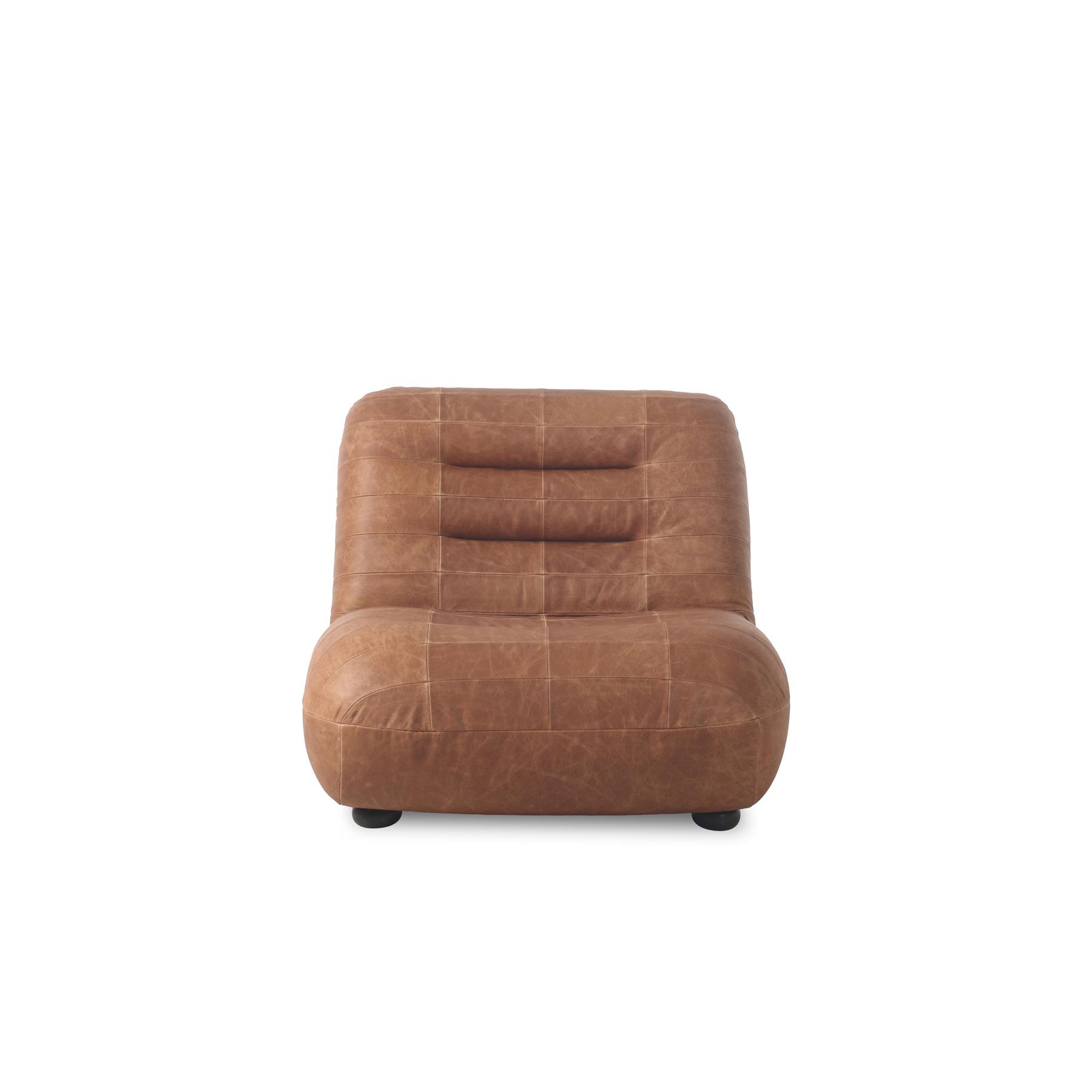 Dutchbone Wyatt Fauteuil Leer Cognac Bruin