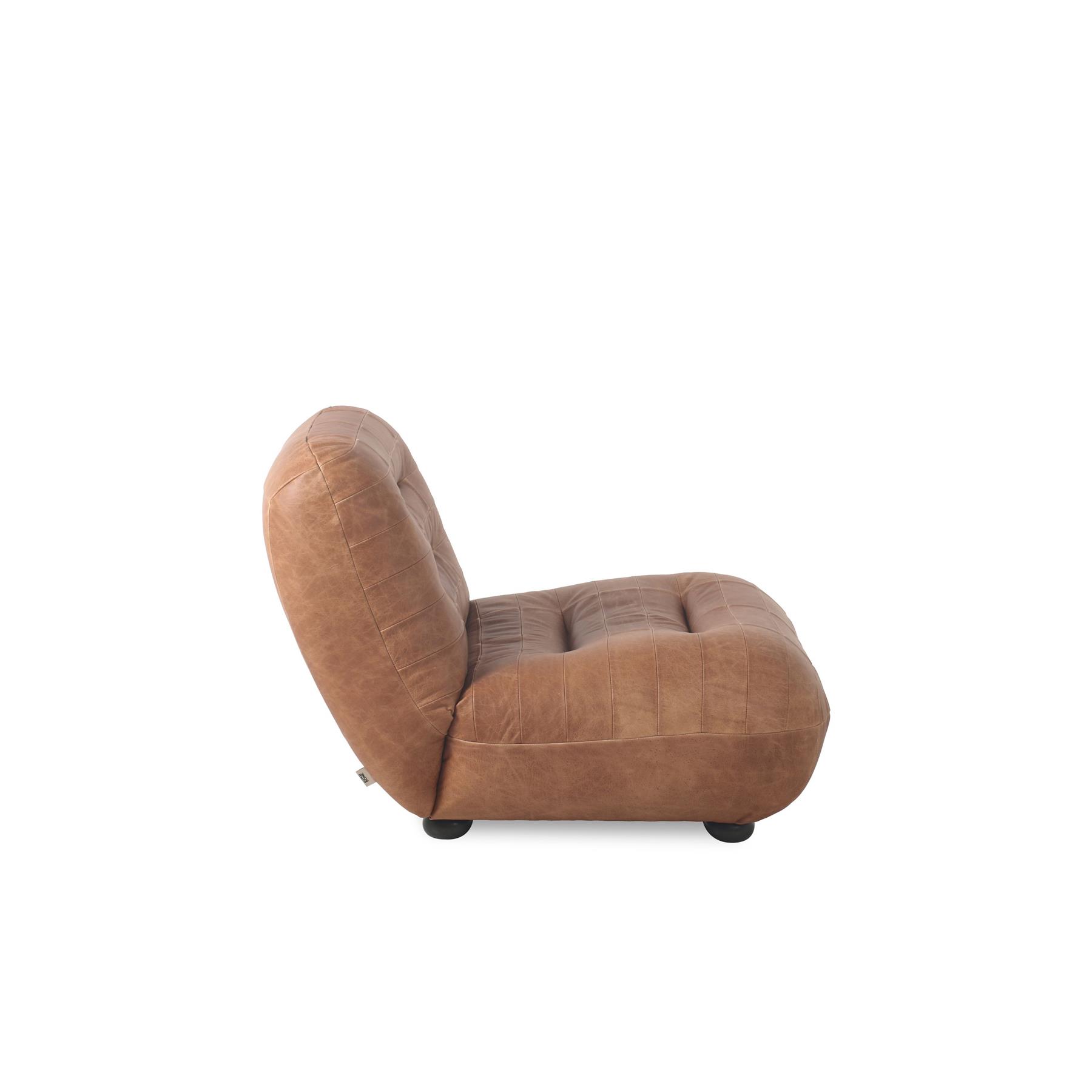 Dutchbone Wyatt Fauteuil Leer Cognac Bruin