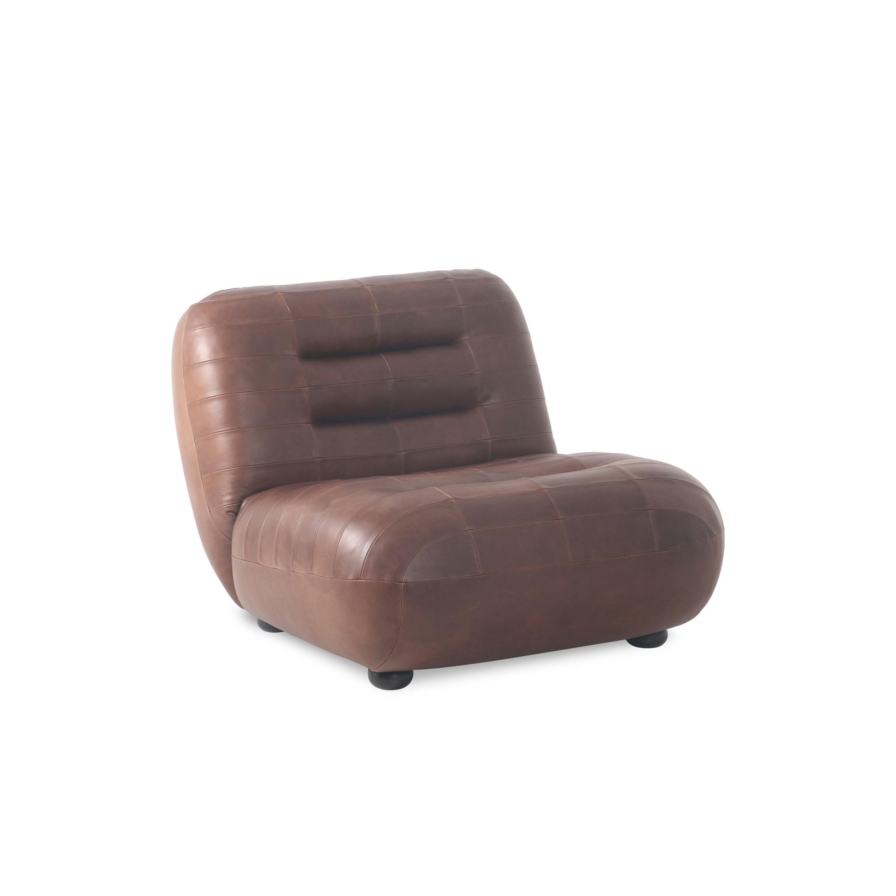 Dutchbone Wyatt Fauteuil Leer Chocolade Bruin