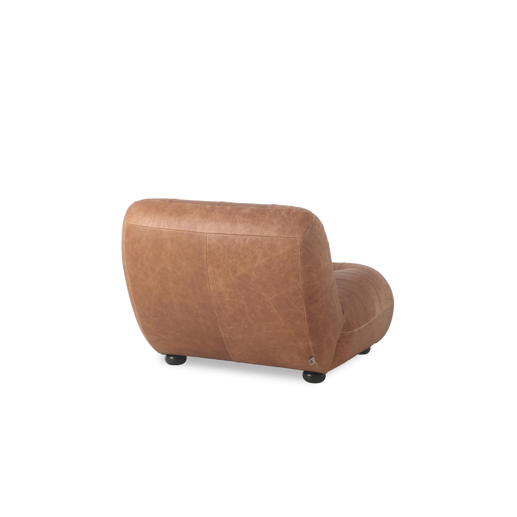 Dutchbone Wyatt Fauteuil Leer Cognac Bruin