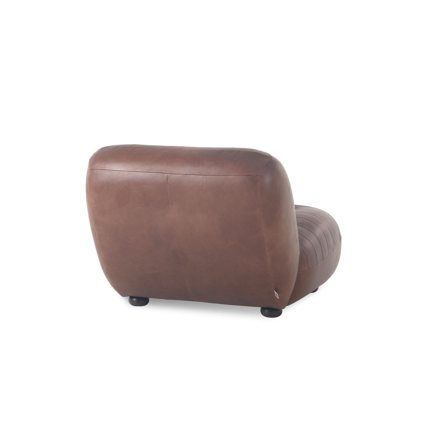 Dutchbone Wyatt Fauteuil Leer Chocolade Bruin