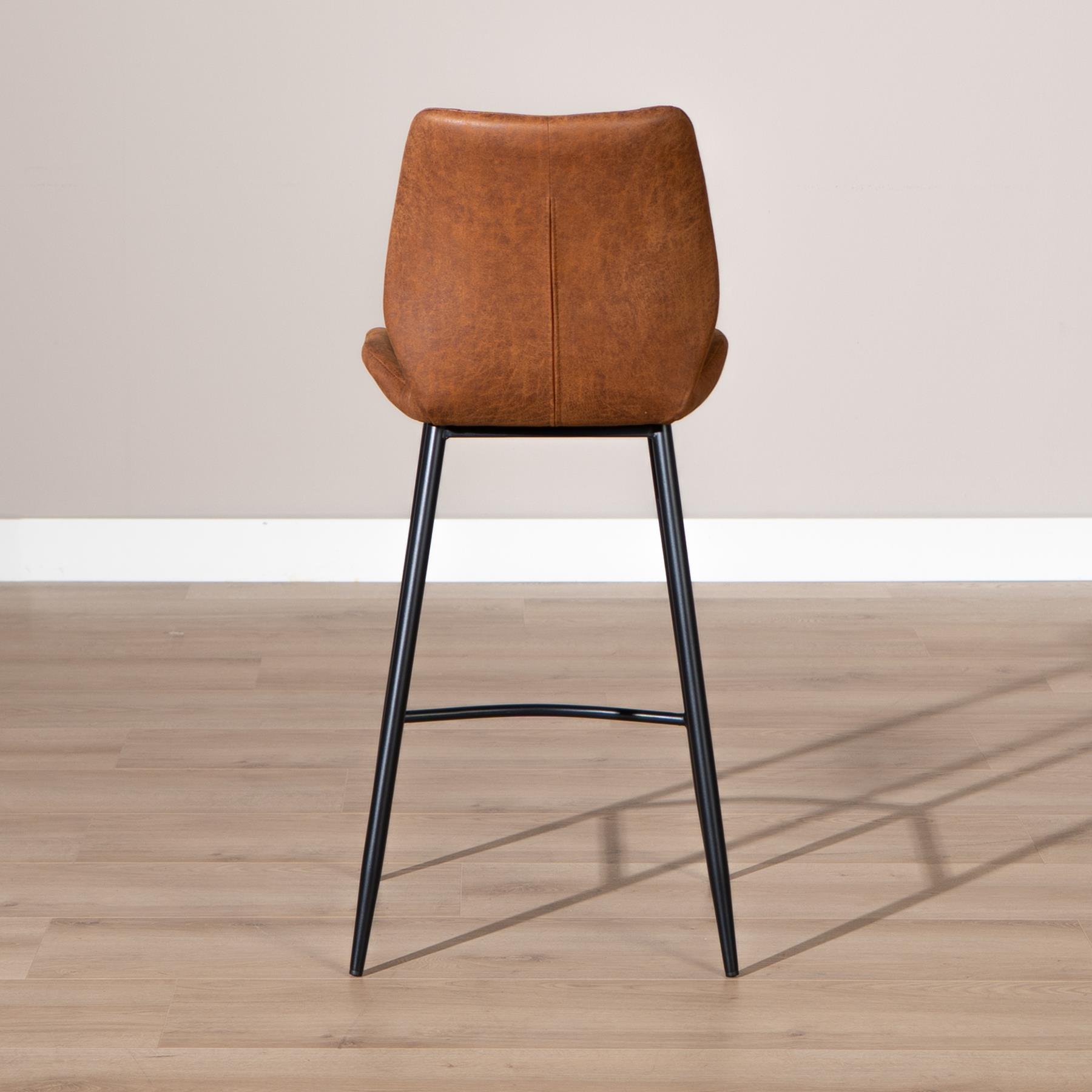 Bronx71 Industriële barkruk Barrel cognac eco-leer 69 cm