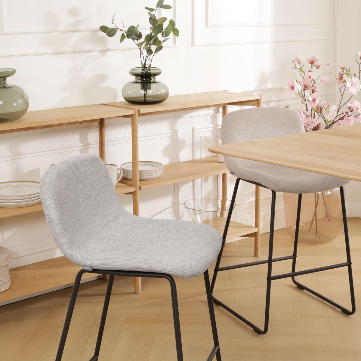 Nolon Nino-Mats Barkruk Lichtgrijs - Zwart Onderstel - 65 cm