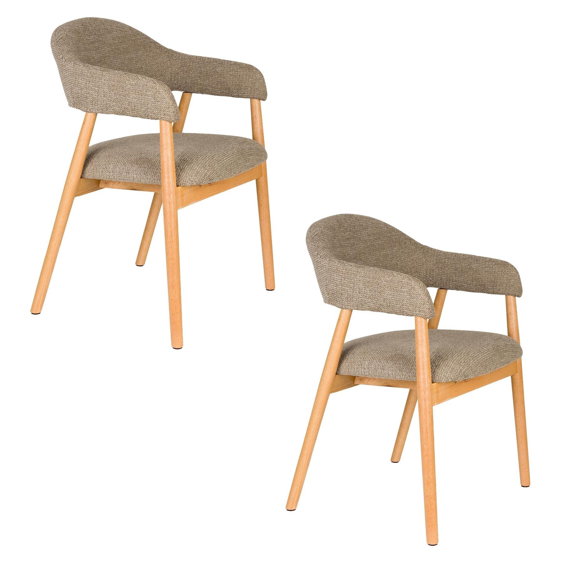 Housecraft Indy Eetkamerstoel Donker Bruin| Beige - Set van 2