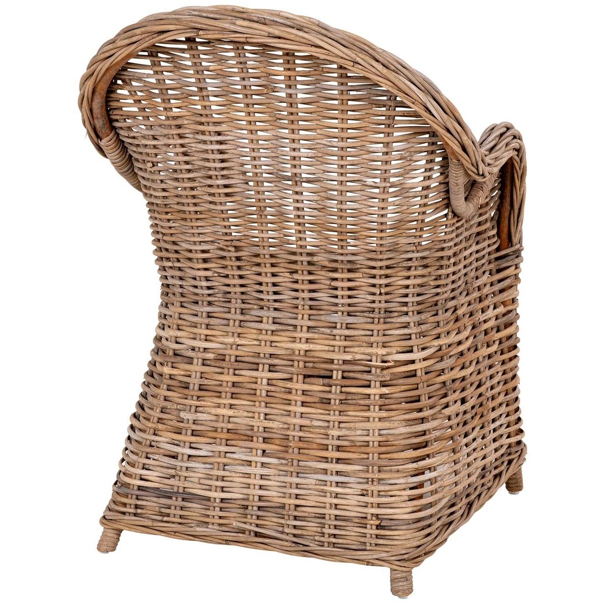 House Nordic Larisa Rattan Eetkmaerstoel met Kussen set van 2