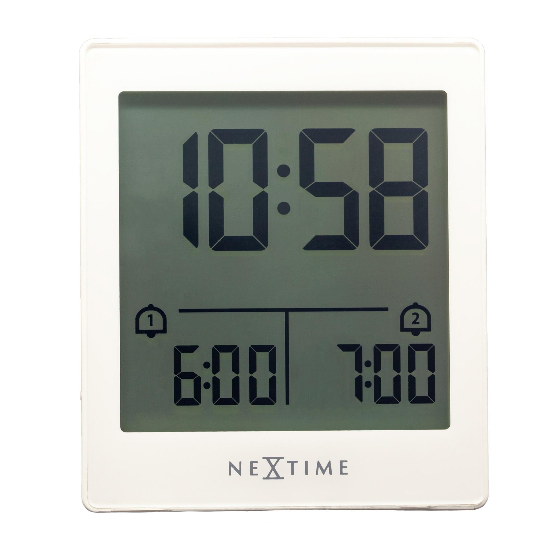 NeXtime - Digitale Tafelwekker 7,7x8,9x3 cm - RCC - Temperatuur - Wit