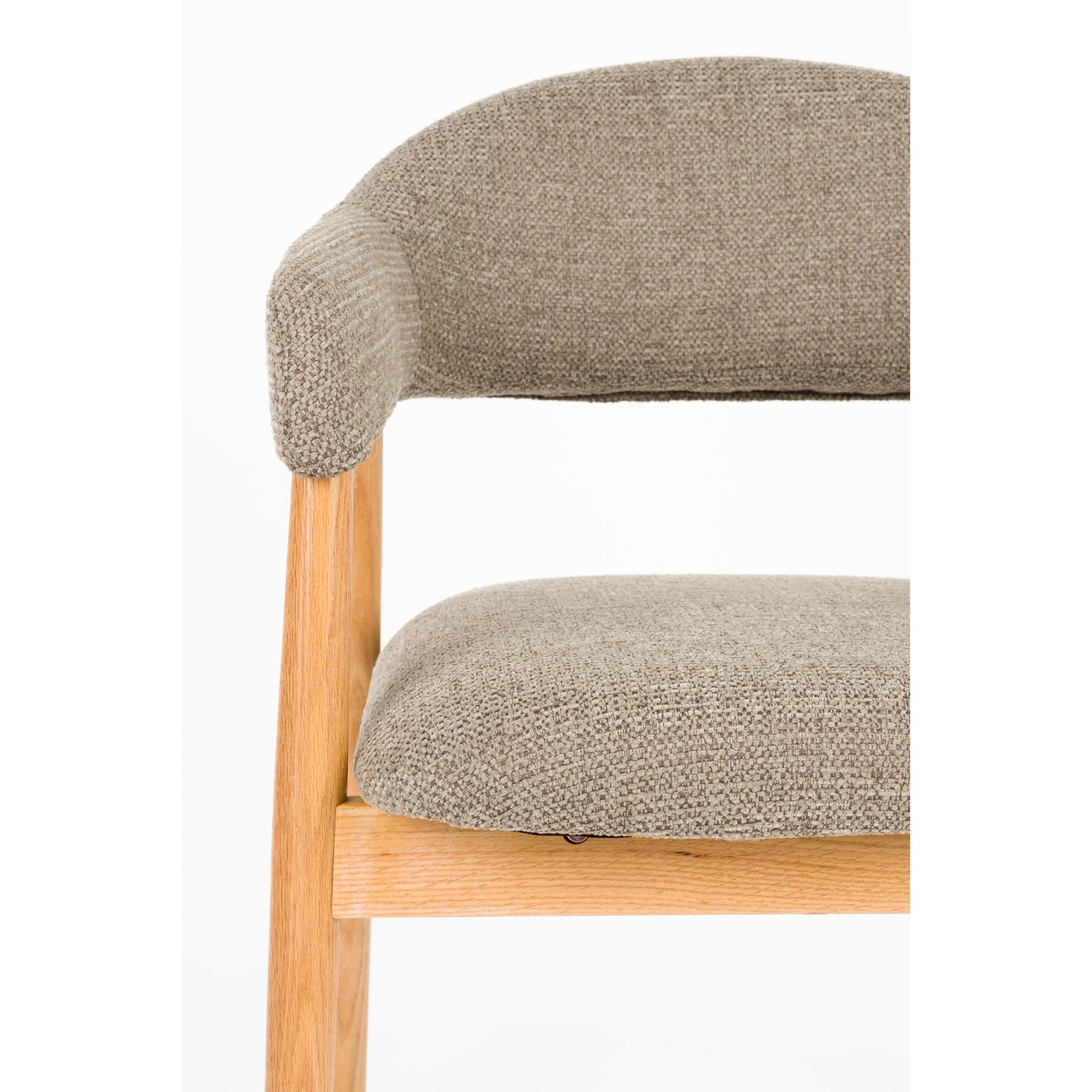 Housecraft Indy Eetkamerstoel Donker Bruin| Beige - Set van 2