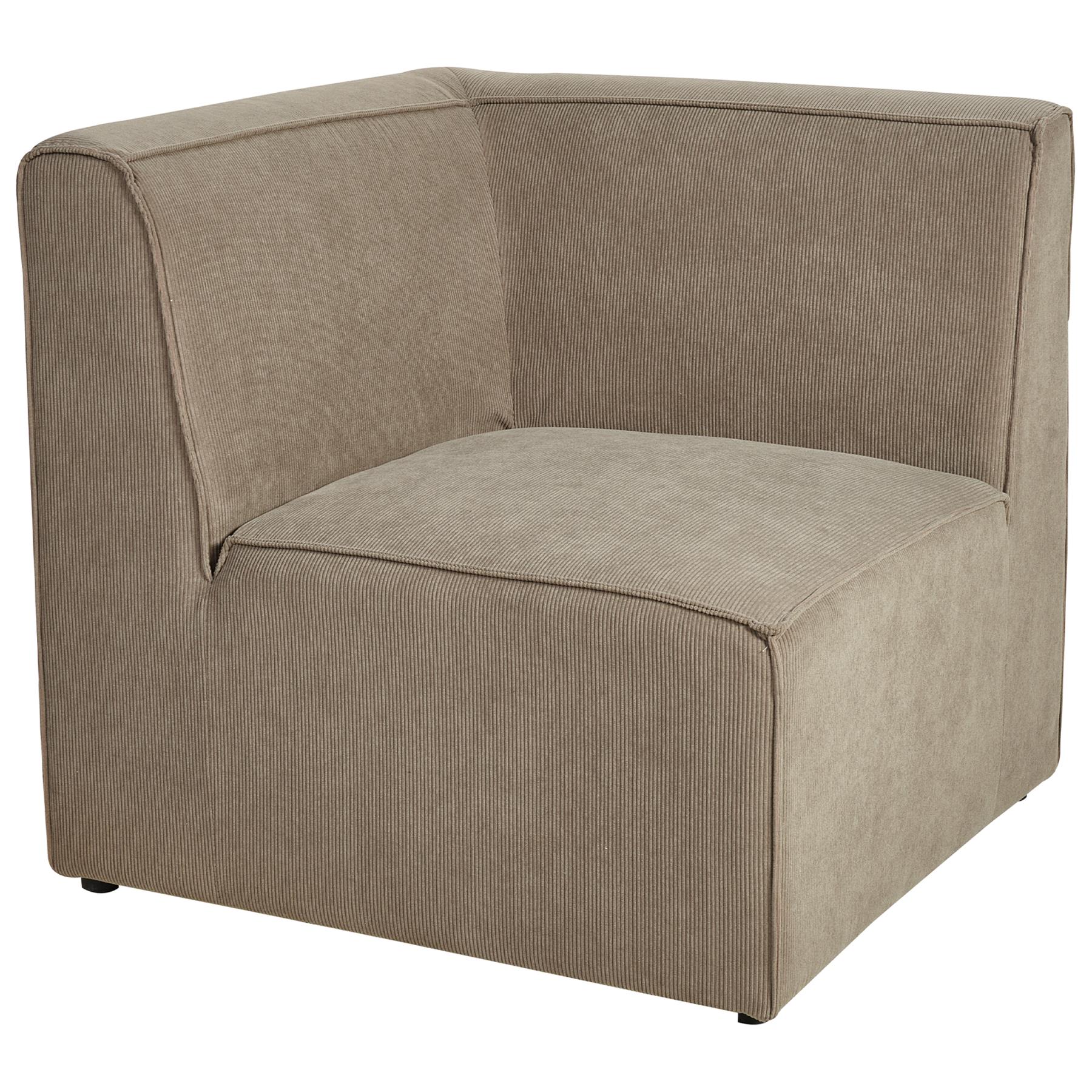 Beliani - LEMVIG - Hoekbank 3-zits - Taupe - Linkszijdig - Corduroy