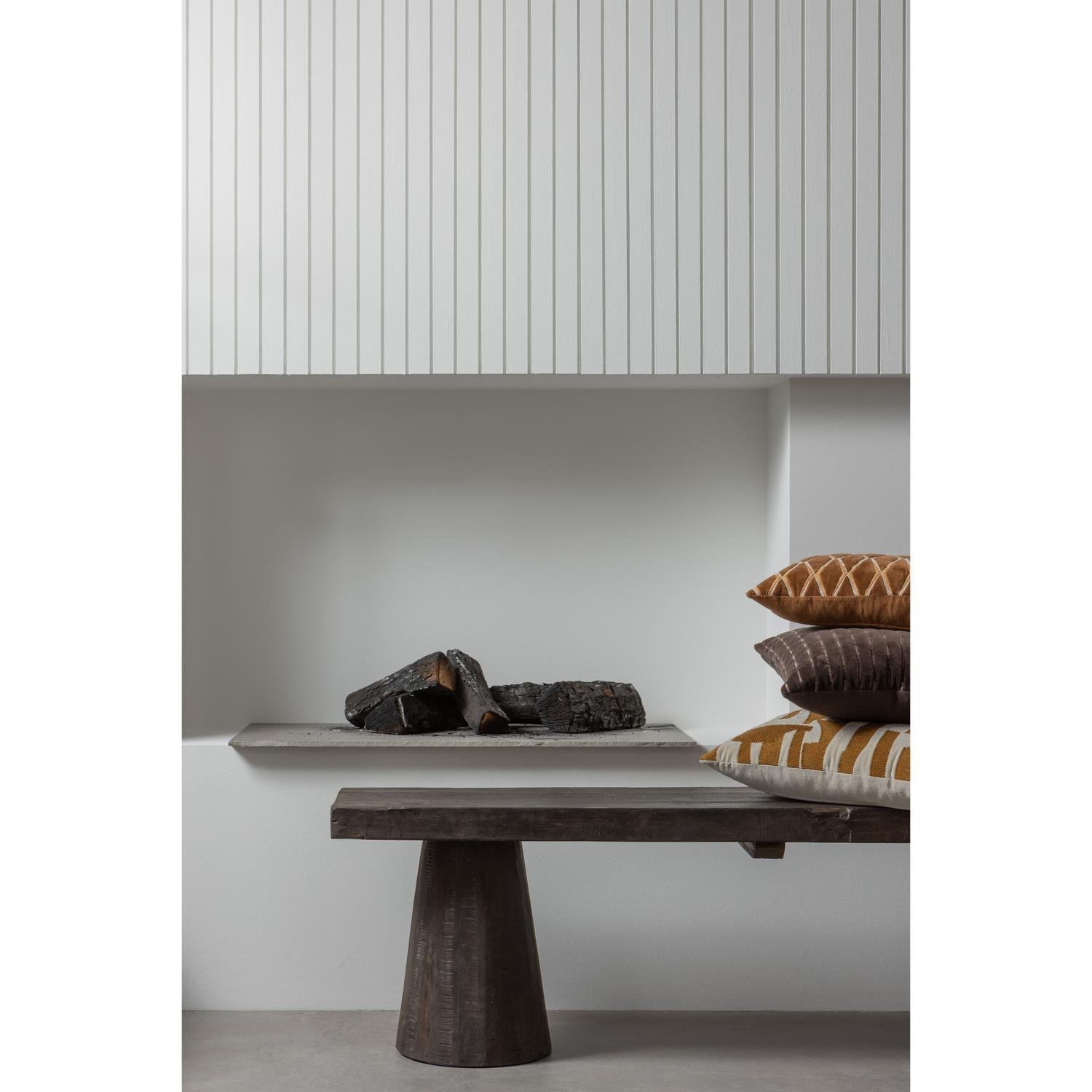 WOOOD Clyde Bankje - Hout - Donkerbruin - 45x150x30