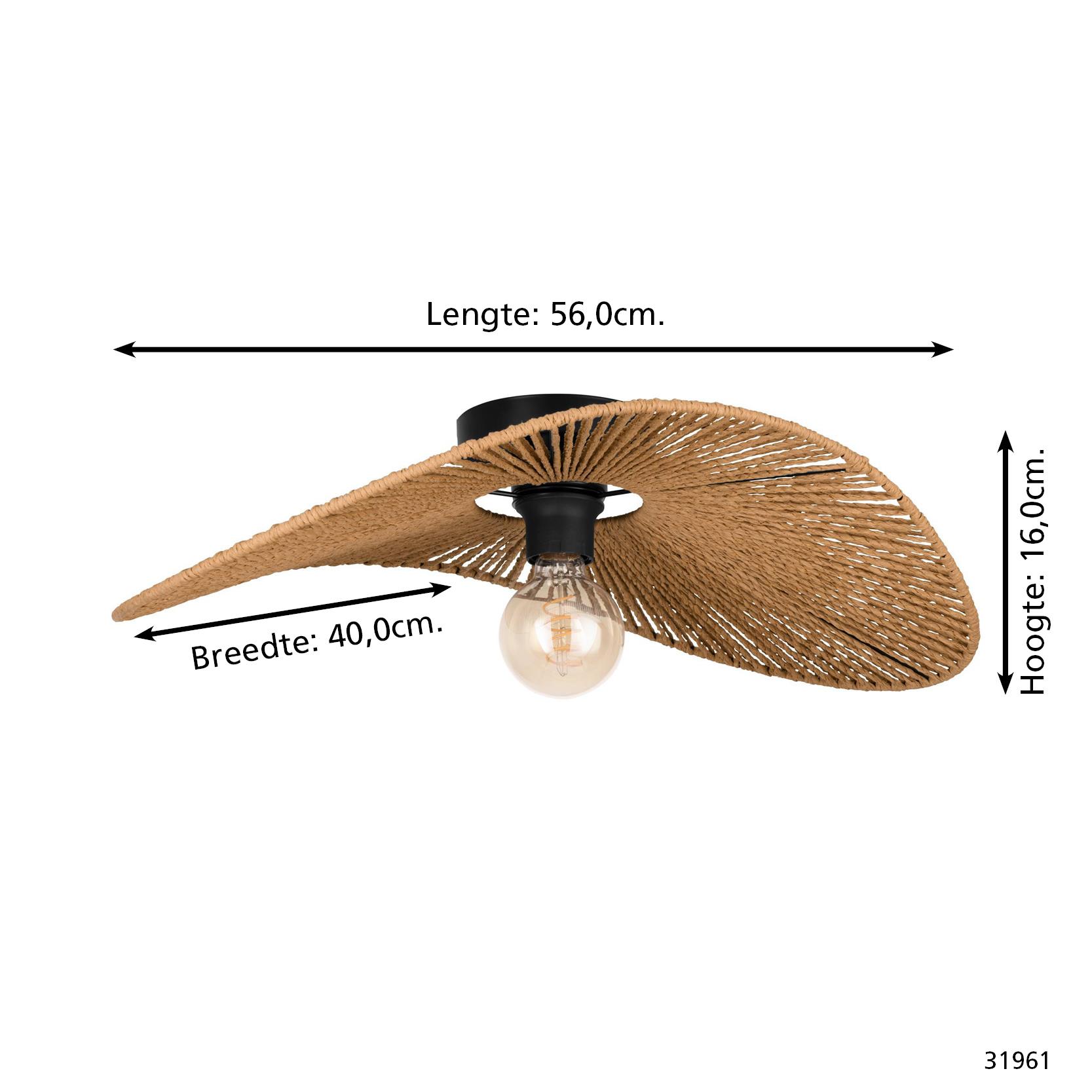 EGLO Siruela Plafondlamp - E27 - 56 cm - Papier - Natuur