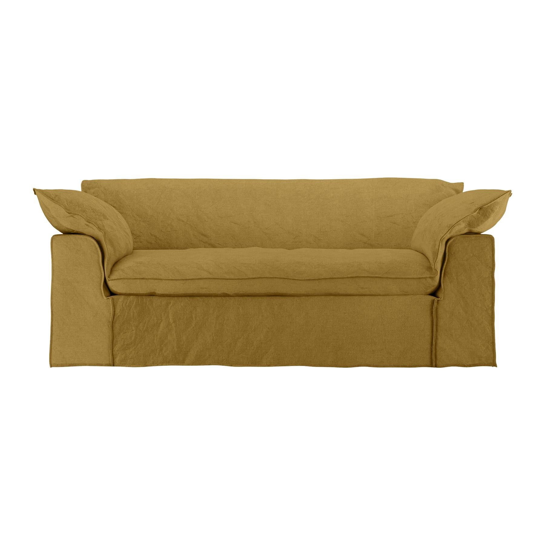 HKliving Nomad 2-zitsbank - Linnen - Burnt Ochre