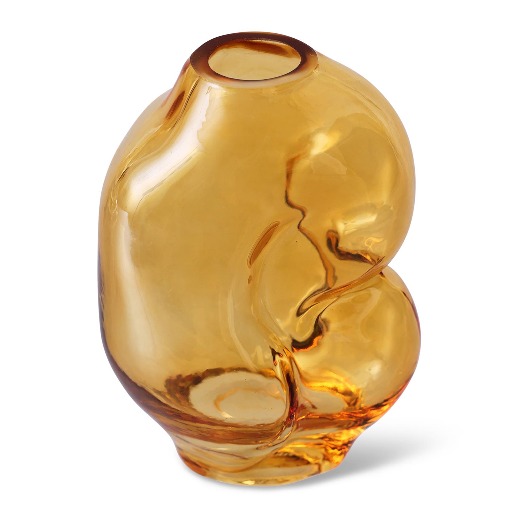 HKliving Gleam Glass Vaas Small - Amber