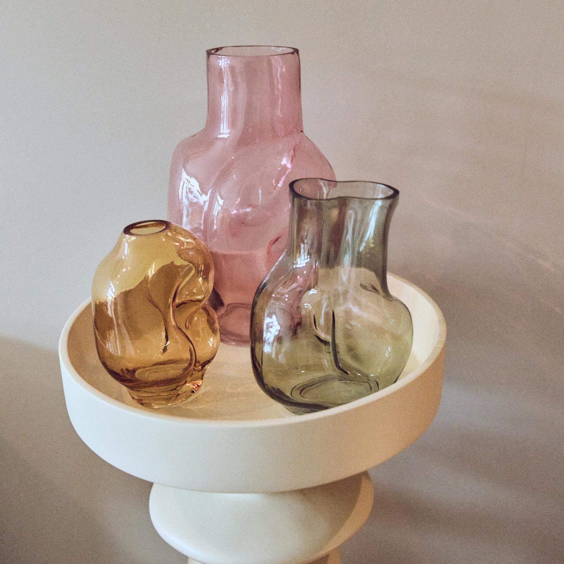 HKliving Gleam Glass Vaas Medium - Olive