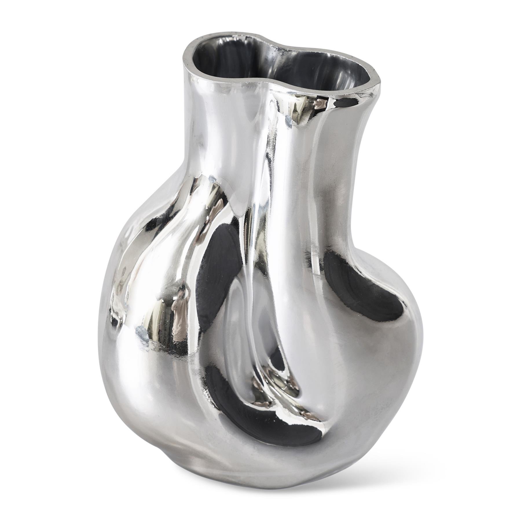 HKliving Gleam Glass Vaas Medium - Chrome