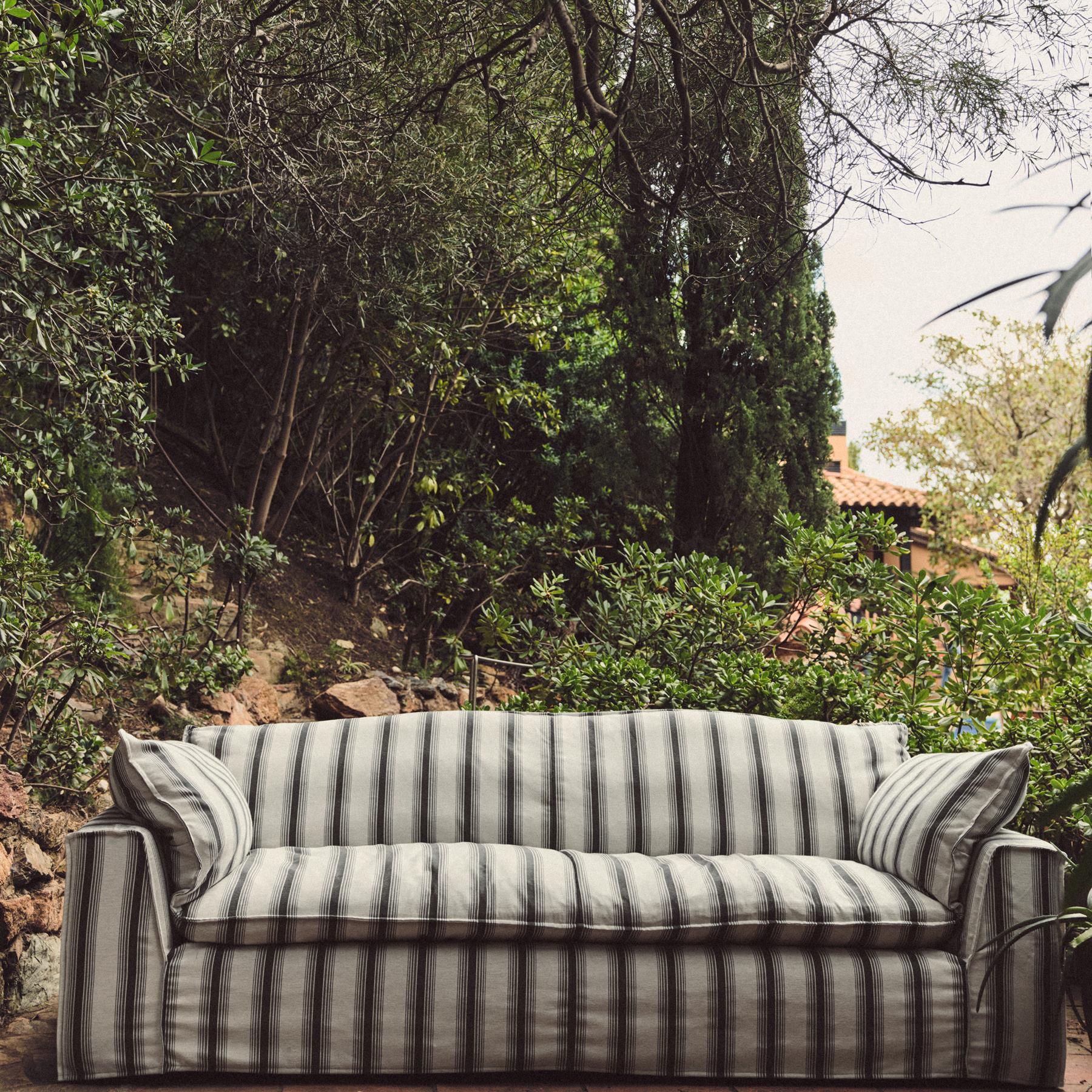 HKliving Nomad 3-zitsbank - Rocco - Chalkstripe