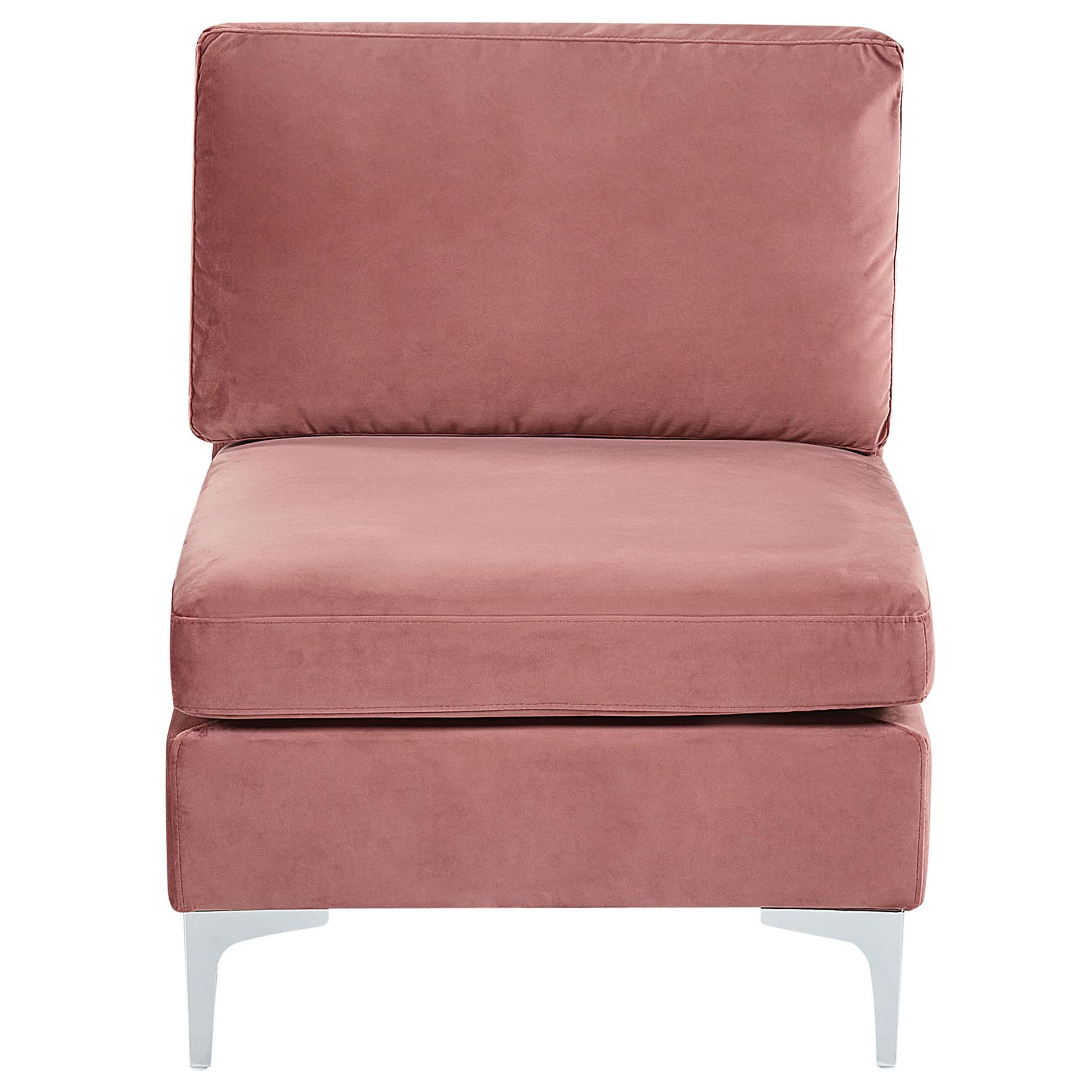 Beliani - EVJA - Hoekbank 4-zits - Roze - Linkerzijde - Fluweel