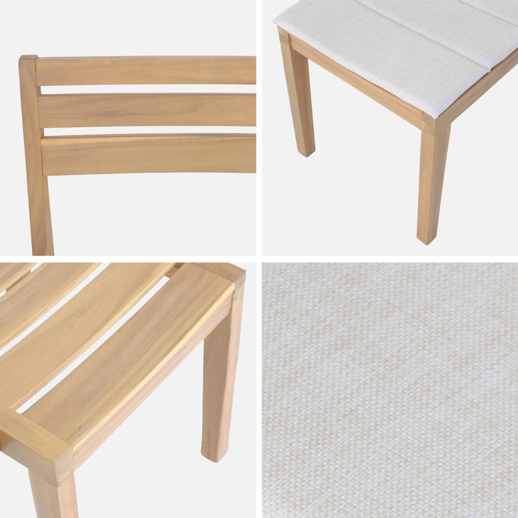 sweeek - Set van 2 acaciahouten tuinstoelen met kussen