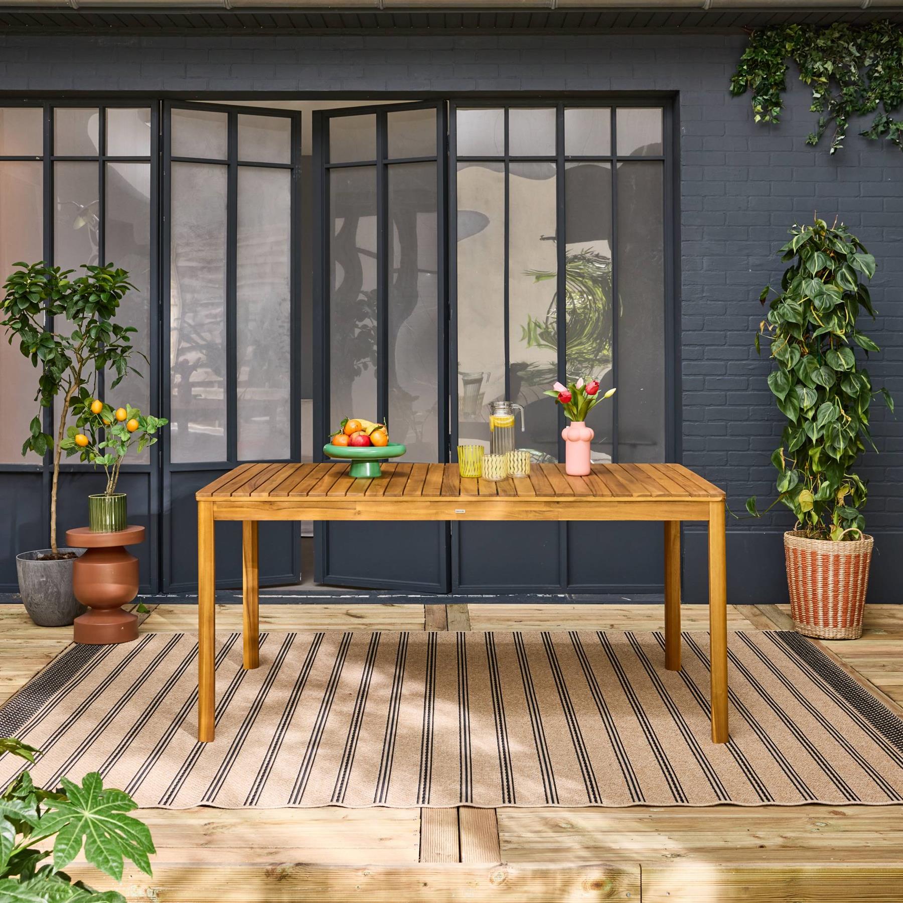 sweeek - Acacia tuintafel met afgeronde hoeken, 8 personen