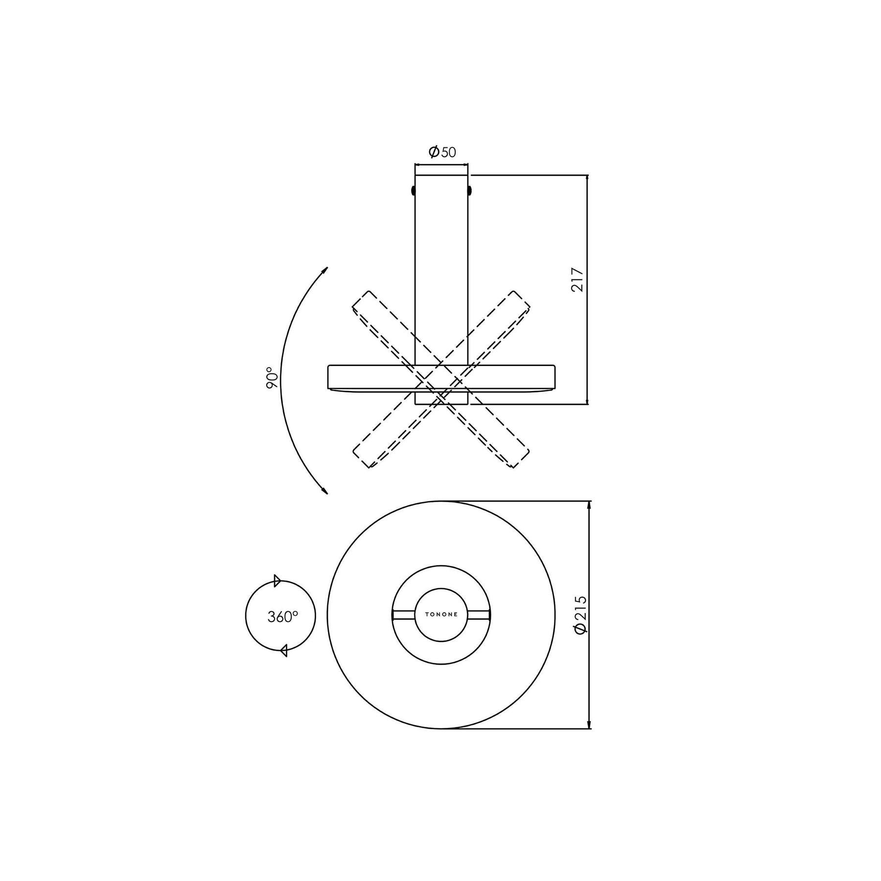 Tonone Beads 35 wandlamp LED downlight met stekker zwart