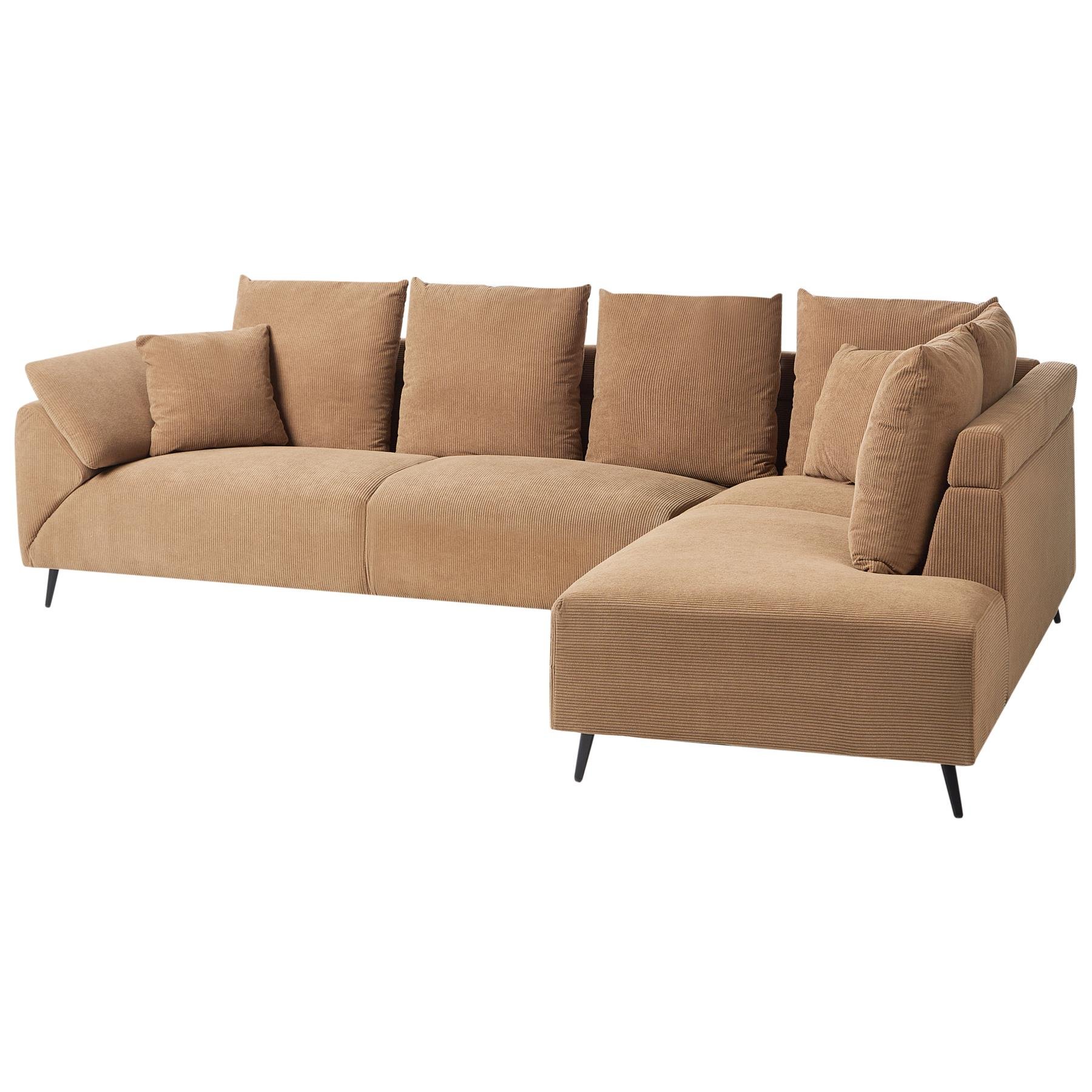 Beliani - LUNNER - Hoekbank - Bruin - Linkszijdig - Corduroy