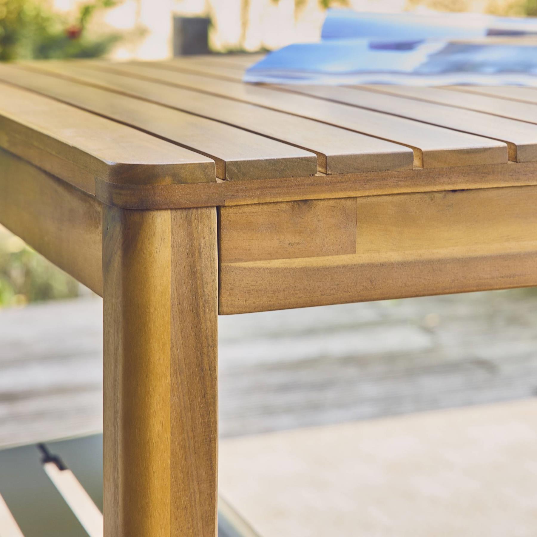 sweeek - Acacia tuintafel met afgeronde hoeken, 8 personen